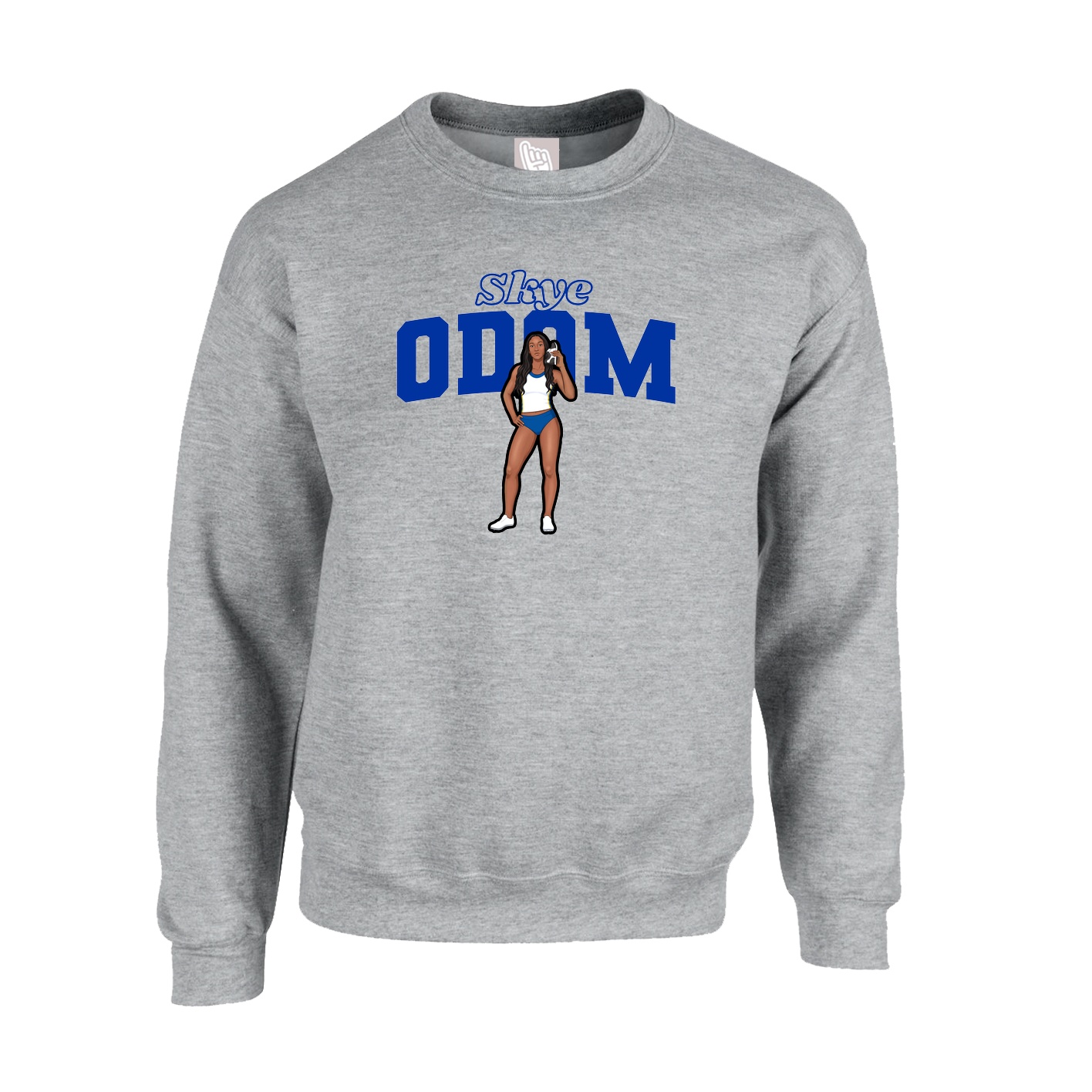 Fleece Crew — Name Arch in Grey