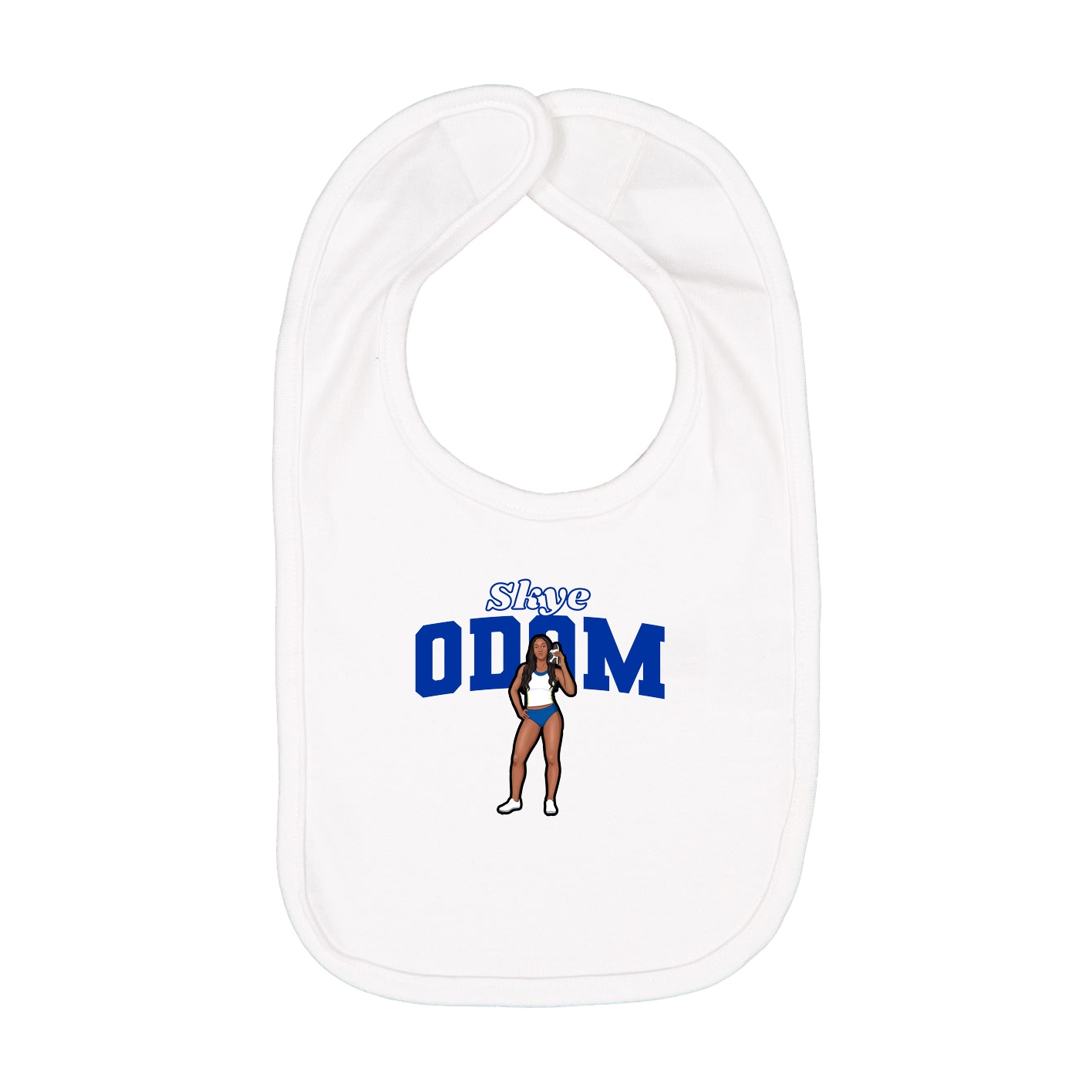Infant Bib — Name Arch in White