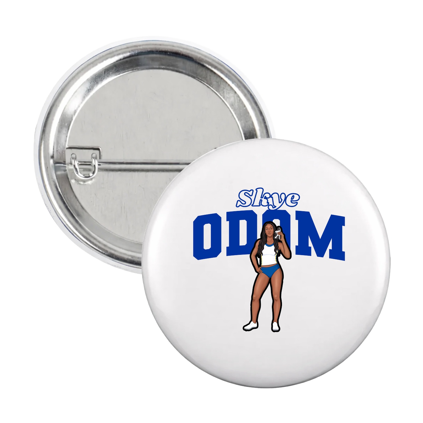Game Day Button — Name Arch in White