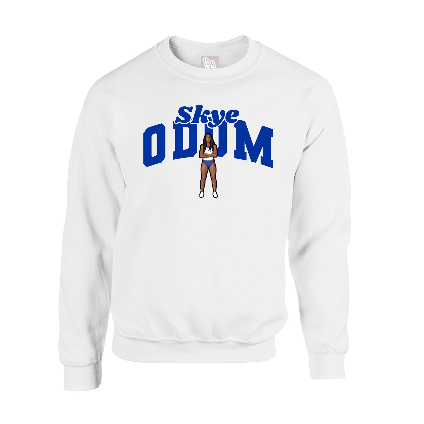 Fleece Crew — Signature Arch in White