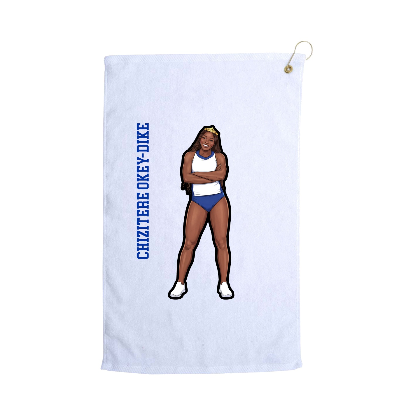 Golf Towel — Name Vertical in White