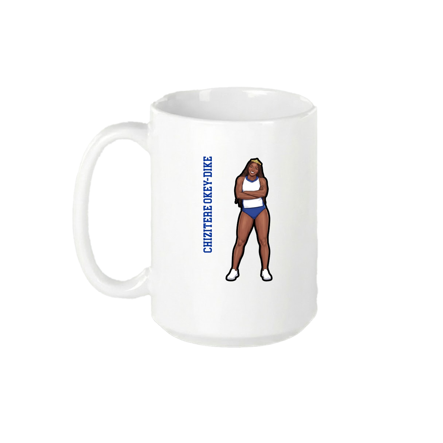 15oz Coffee Mug — Name Vertical in White