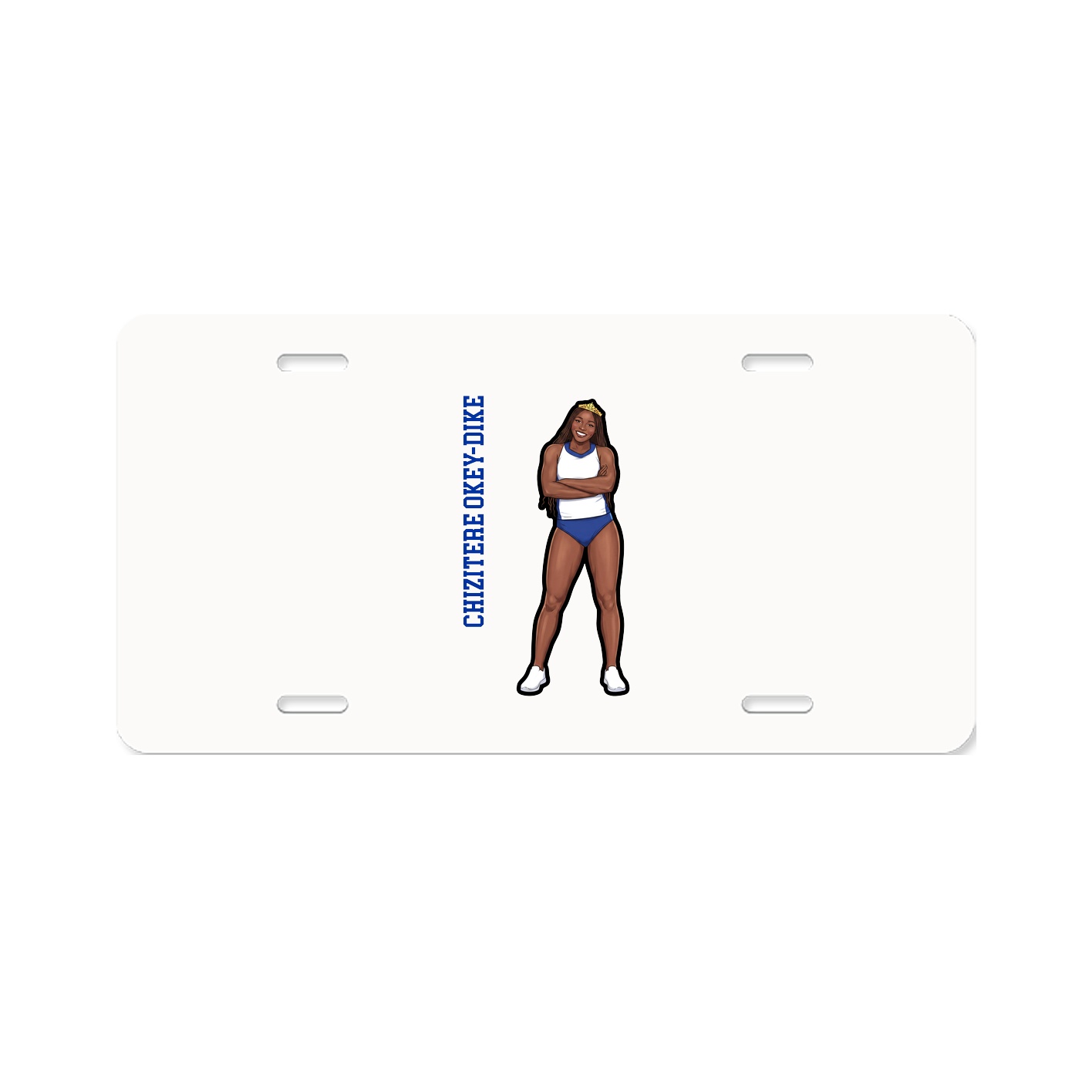 License Plate — Name Vertical in Classic