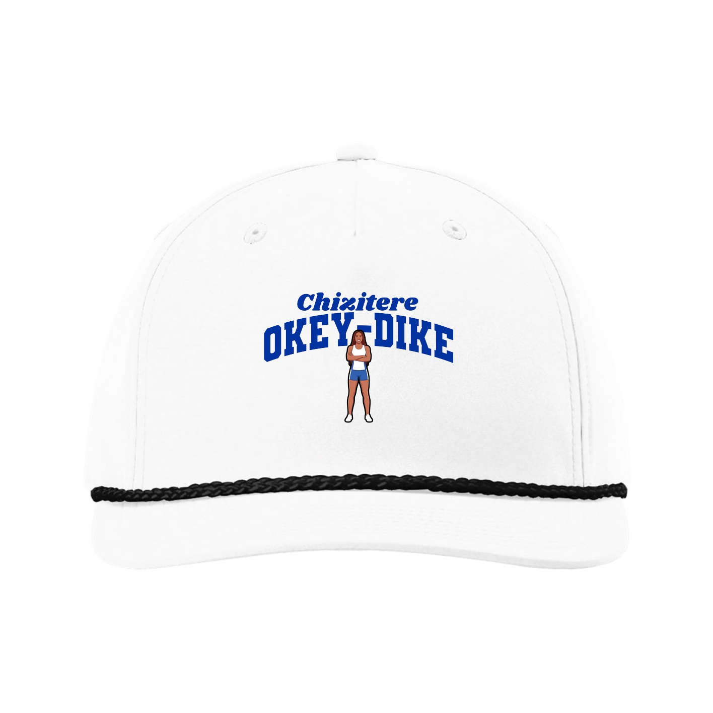 Five-Panel Classic Rope Cap — Signature Arch in White