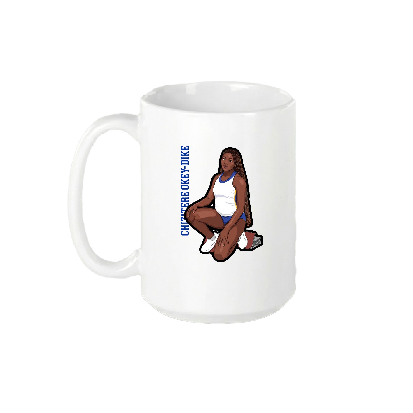 15oz Coffee Mug — Name Vertical in White
