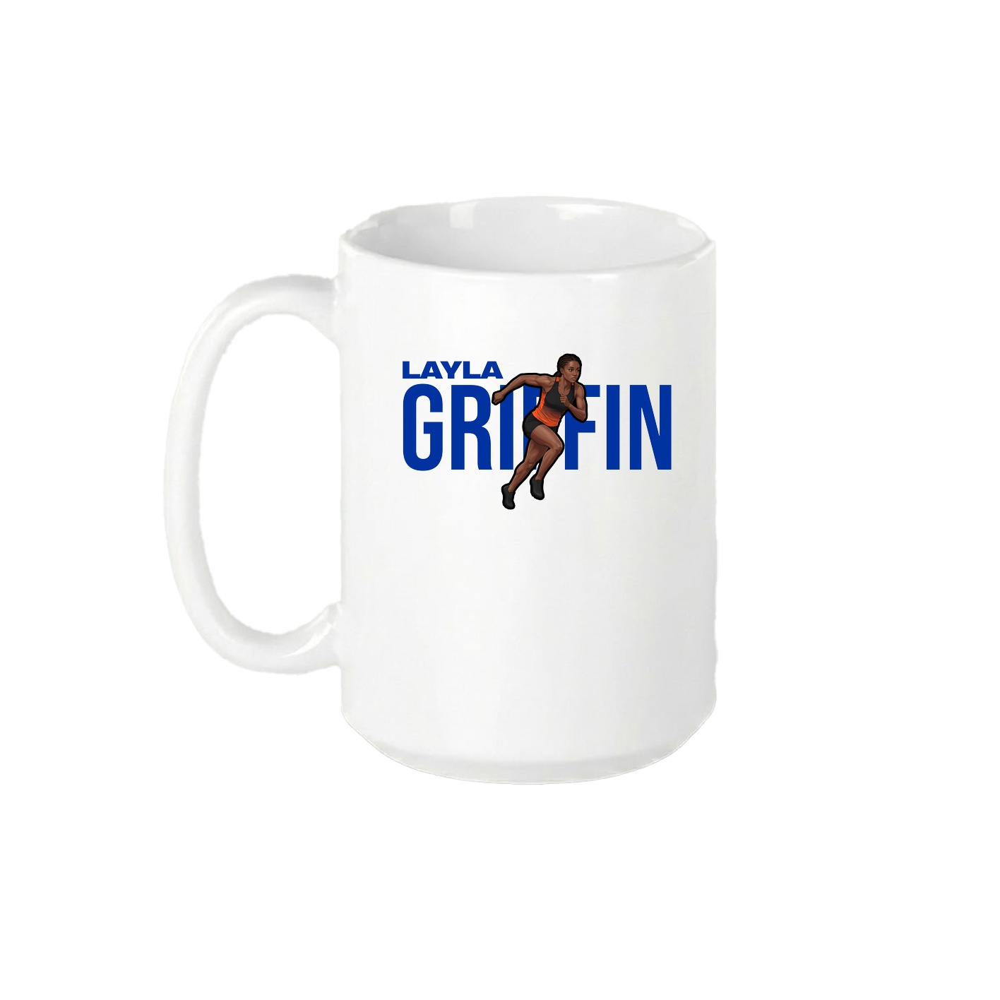 15oz Coffee Mug — Player Name in White
