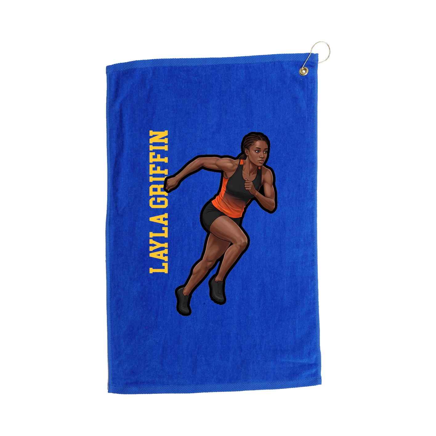 Golf Towel — Name Vertical in Royal