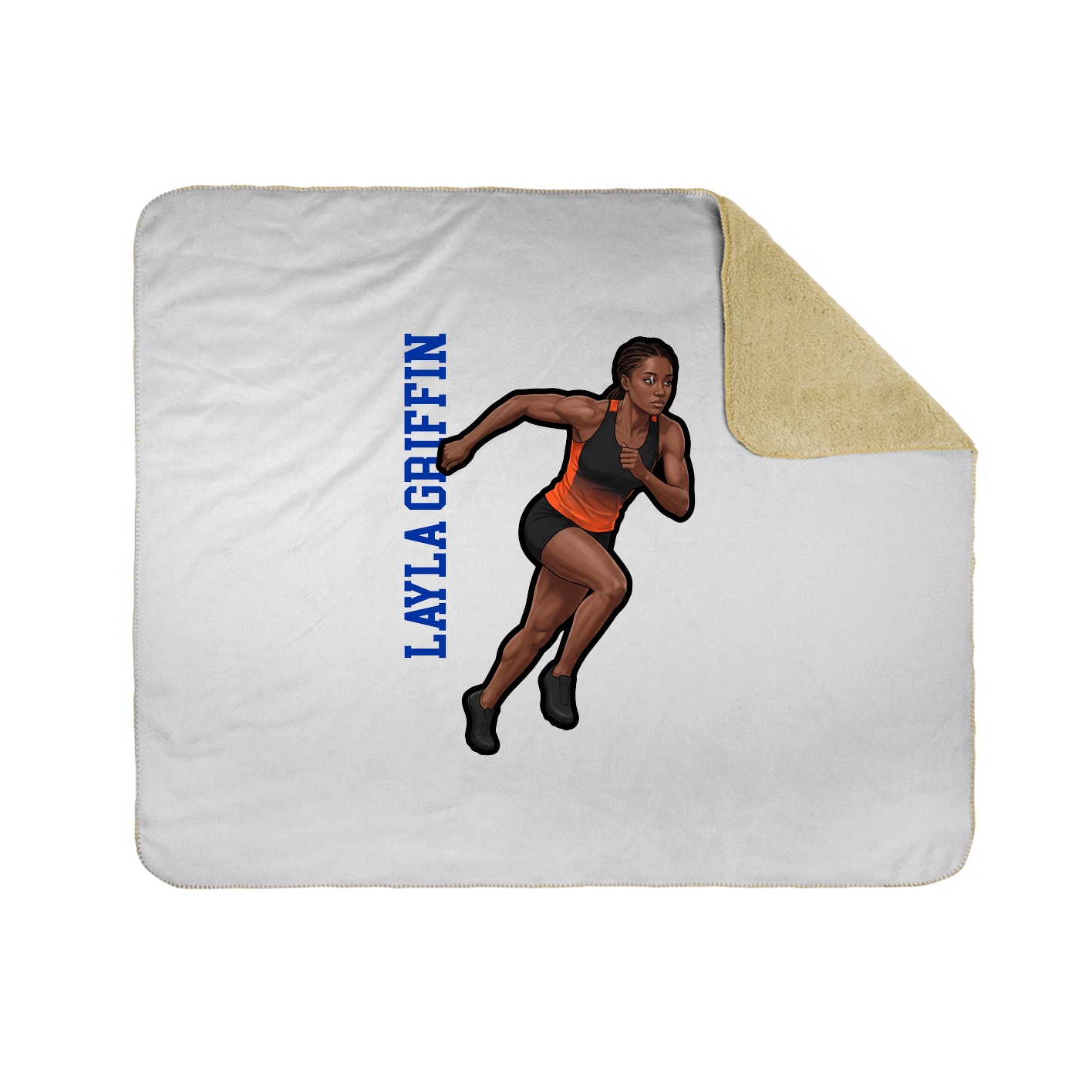 Throw Blanket — Name Vertical in White