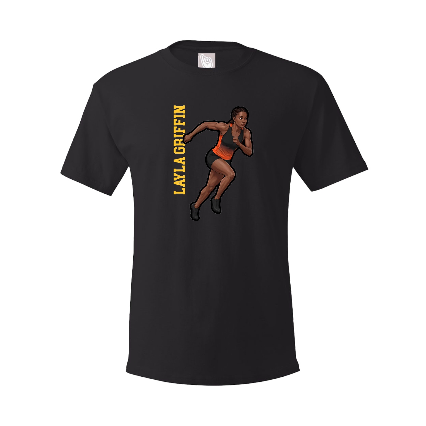 Youth Tee — Name Vertical in Black
