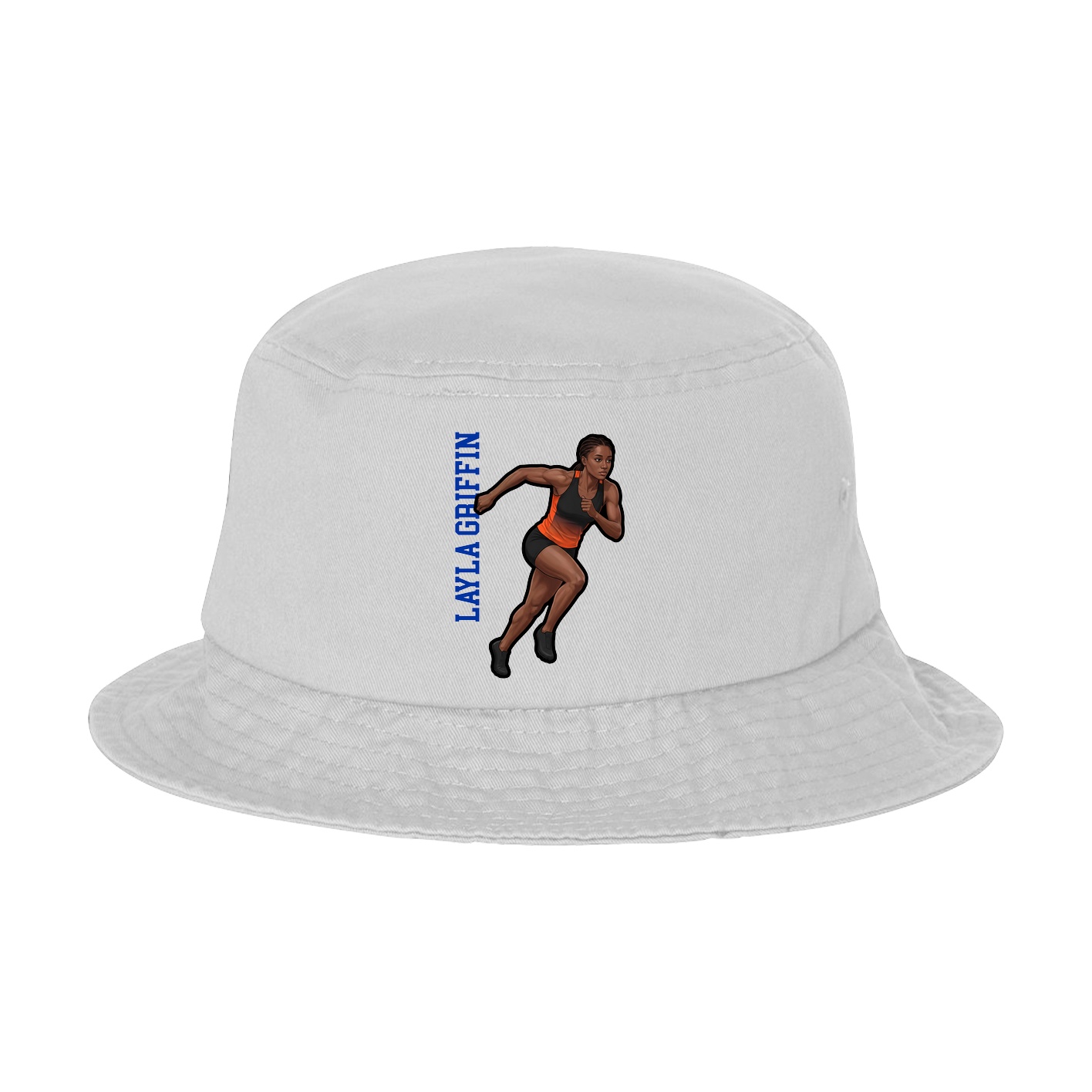 Bucket Cap — Name Vertical in White