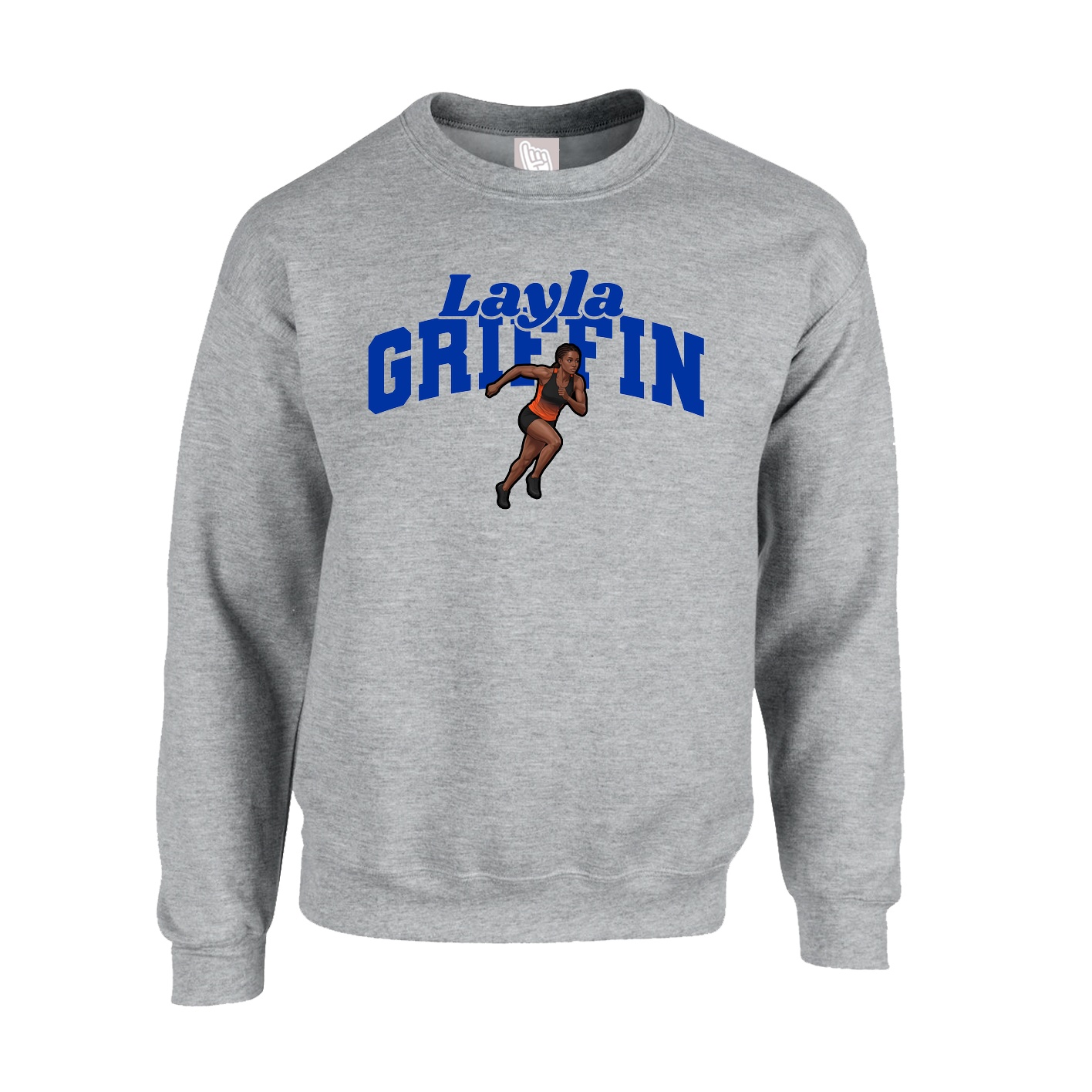 Fleece Crew — Signature Arch in Grey