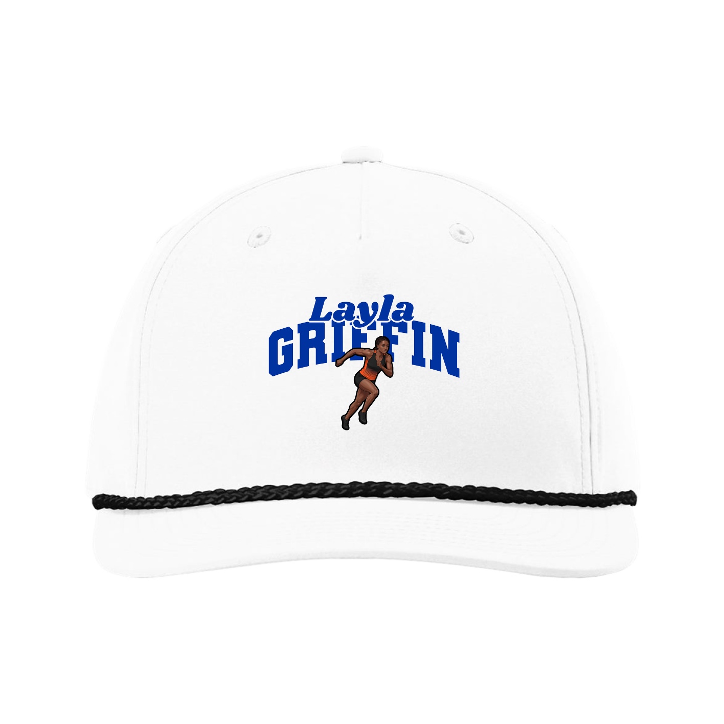 Five-Panel Classic Rope Cap — Signature Arch in White