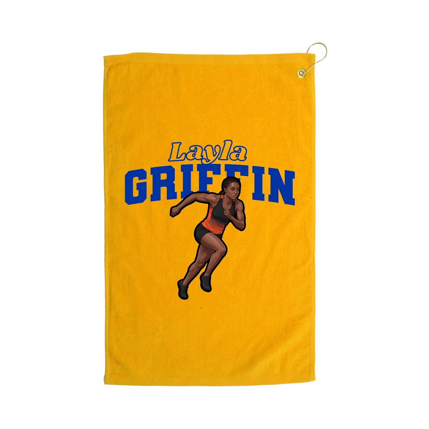 Golf Towel — Name Arch in Gold