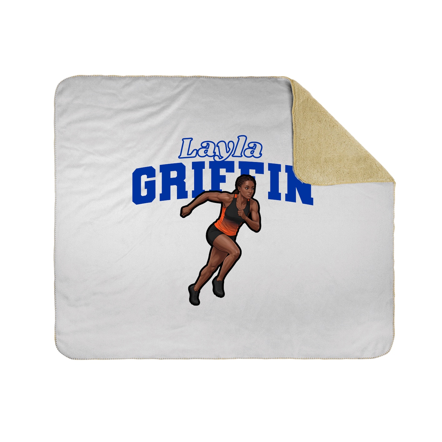 Throw Blanket — Name Arch in White