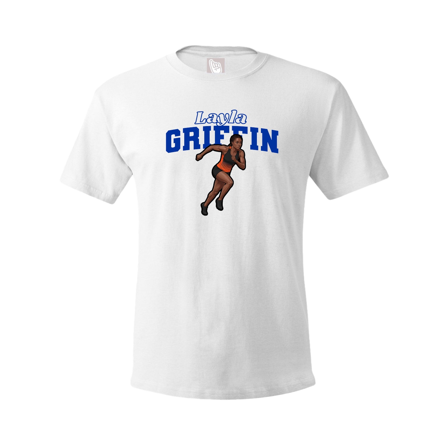Youth Tee — Name Arch in White