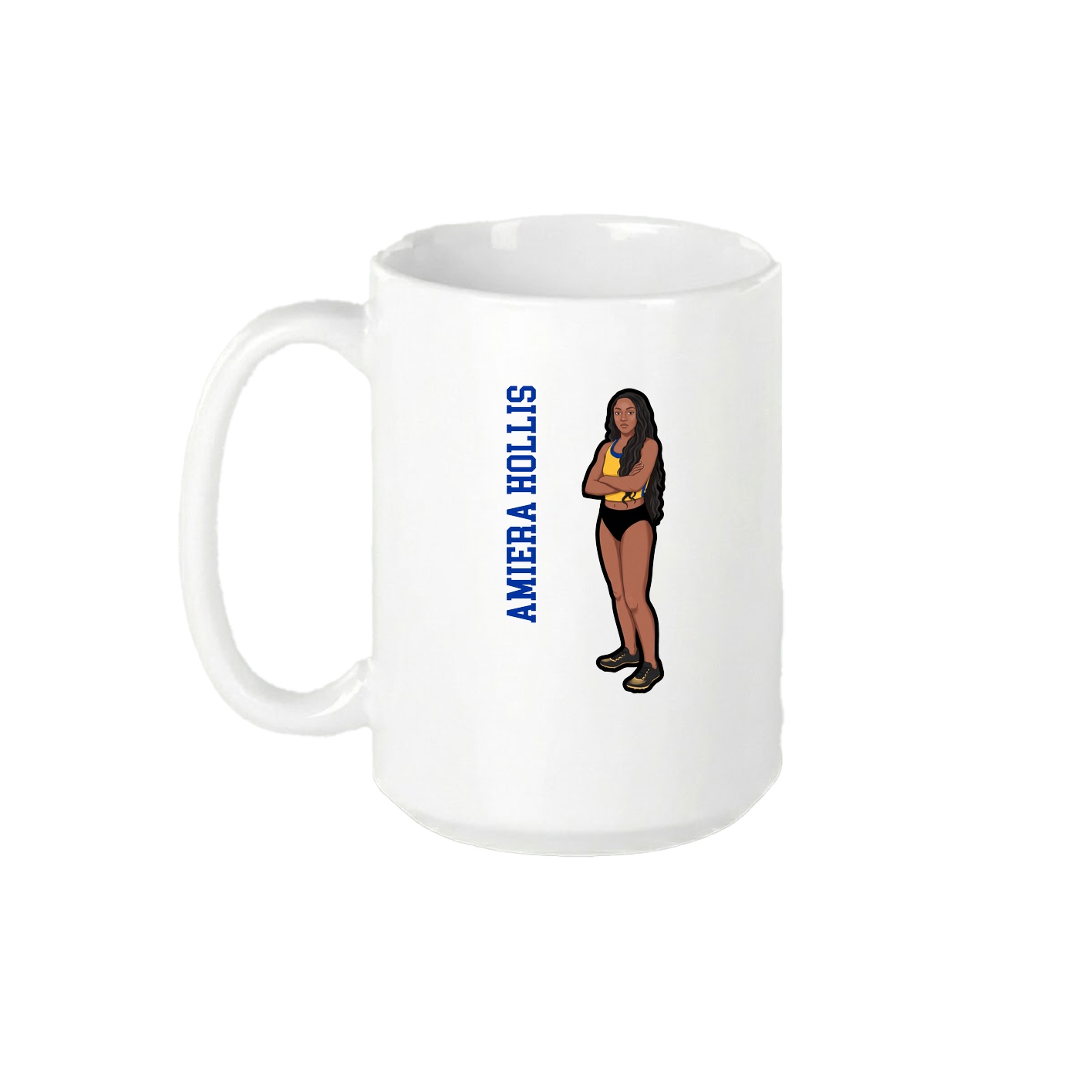 15oz Coffee Mug — Name Vertical in White