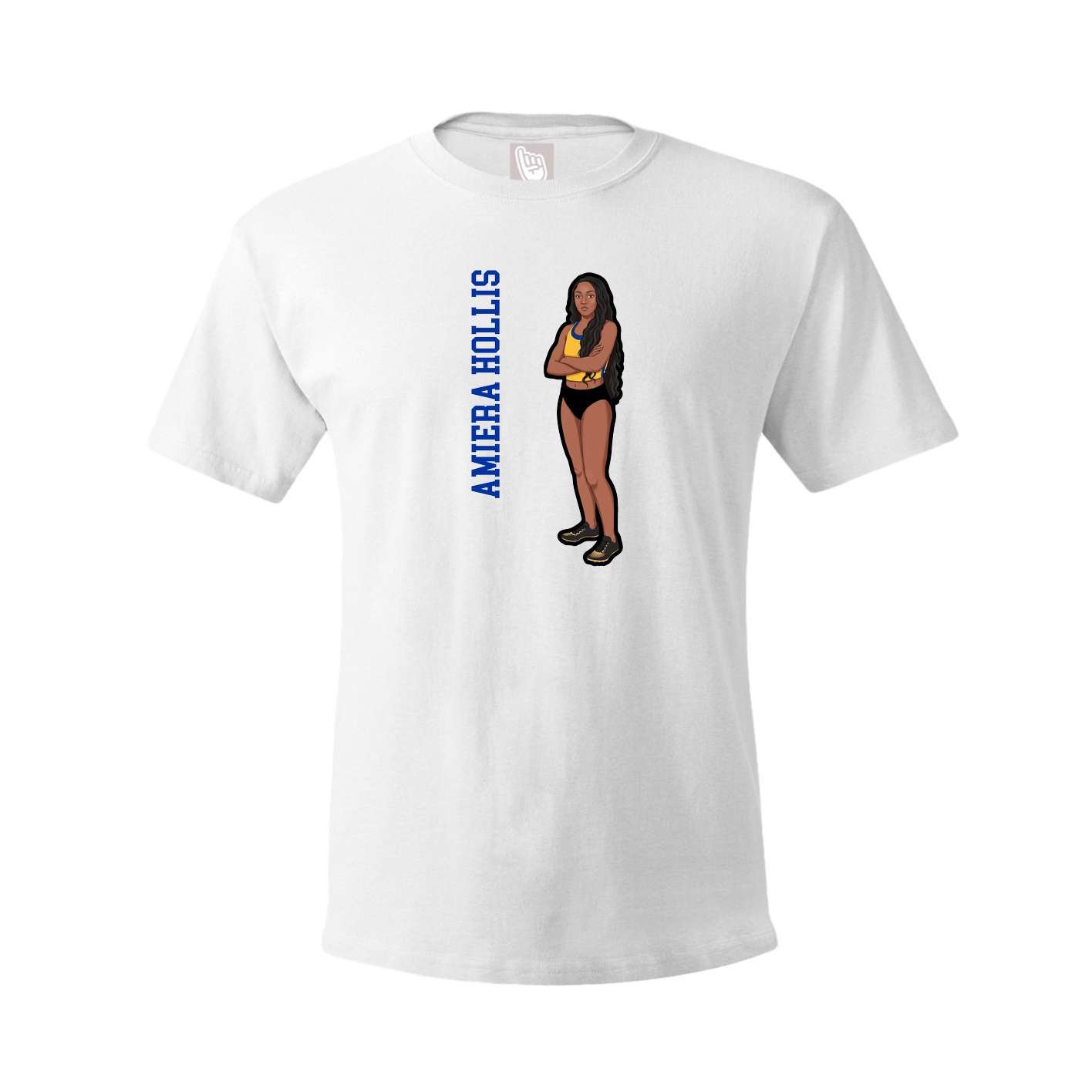 Tee — Name Vertical in White