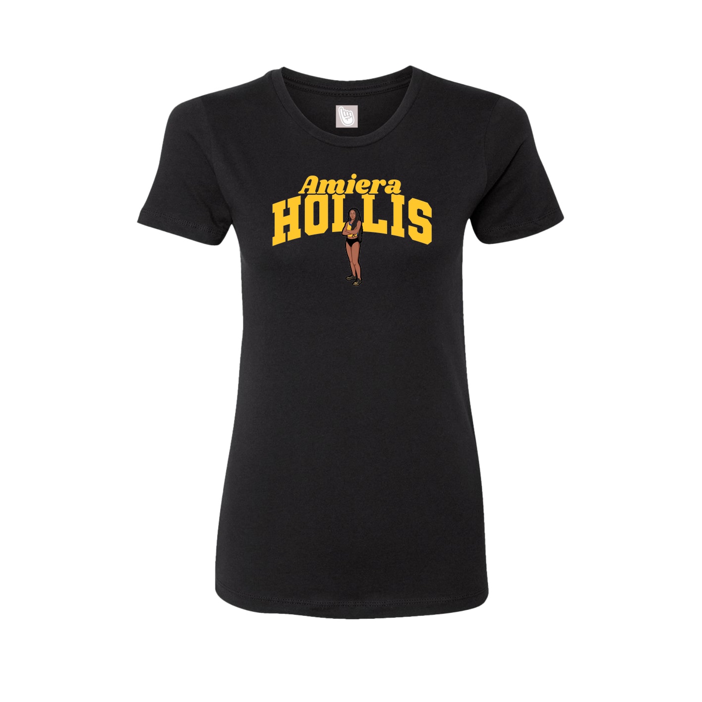 Fitted Women's Tee — Signature Arch in Black