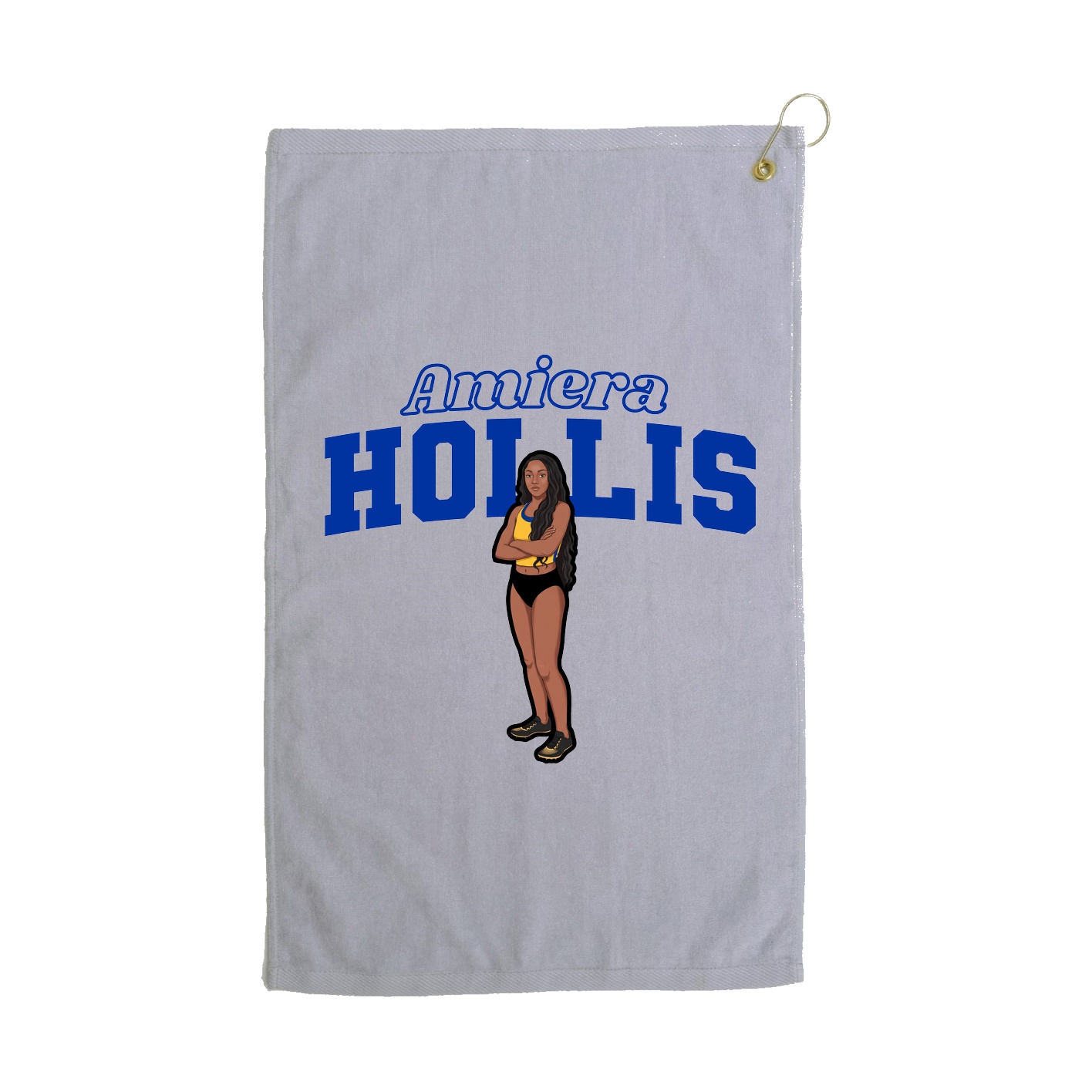 Golf Towel — Name Arch in Grey