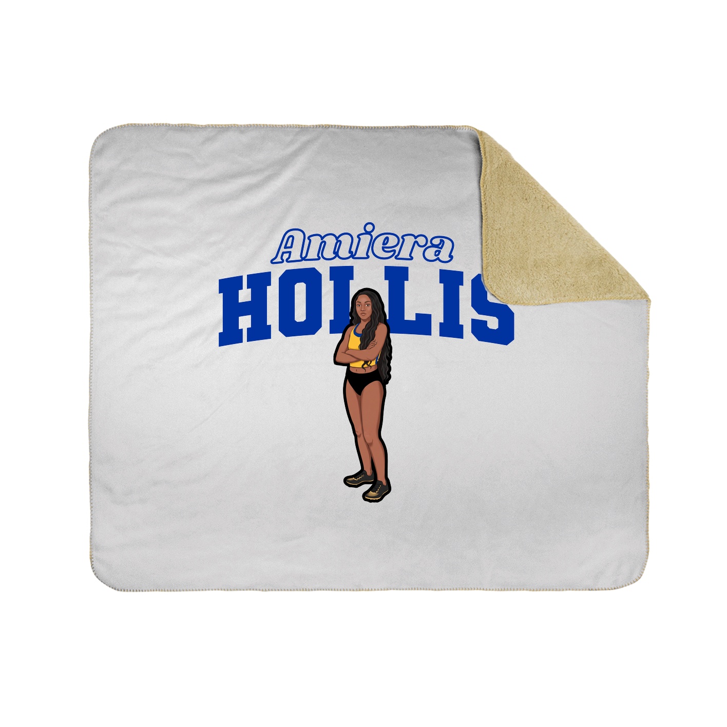 Throw Blanket — Name Arch in White