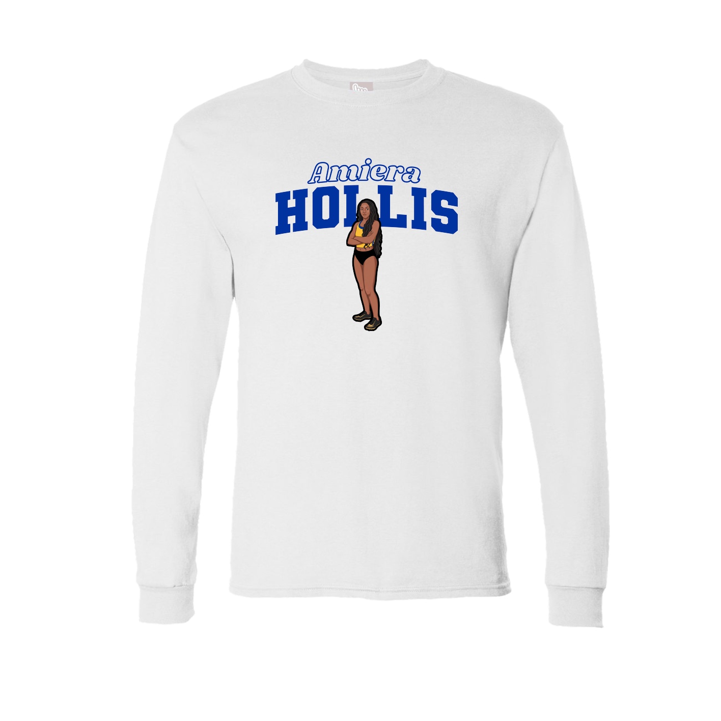 Long Sleeve Tee — Name Arch in White