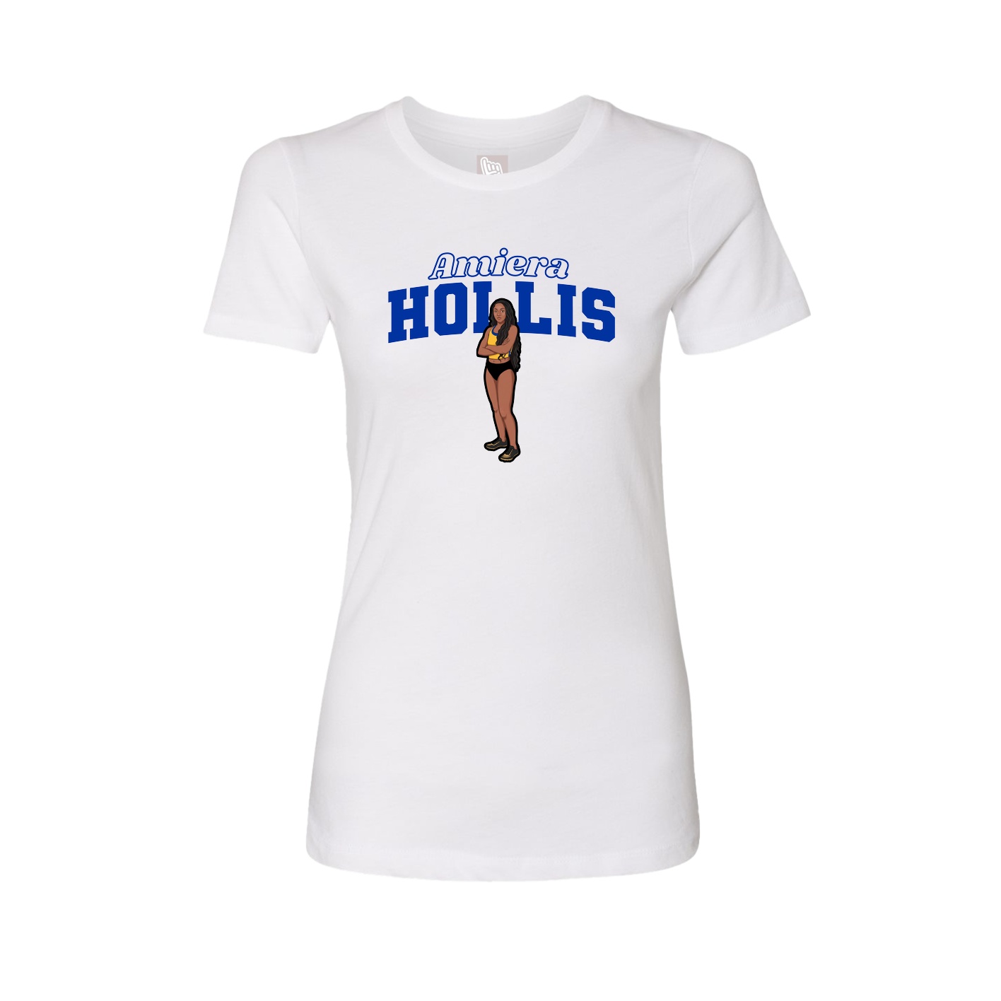 Fitted Women's Tee — Name Arch in White