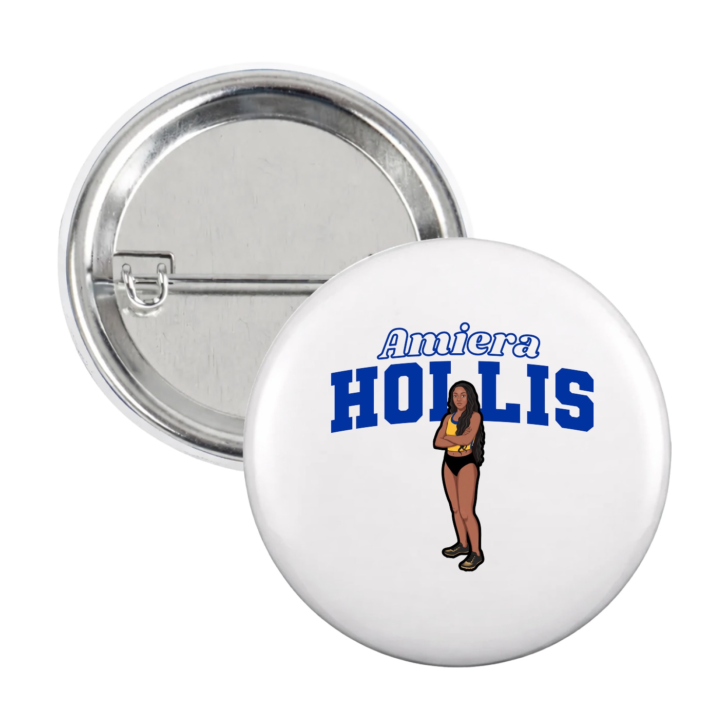Game Day Button — Name Arch in White