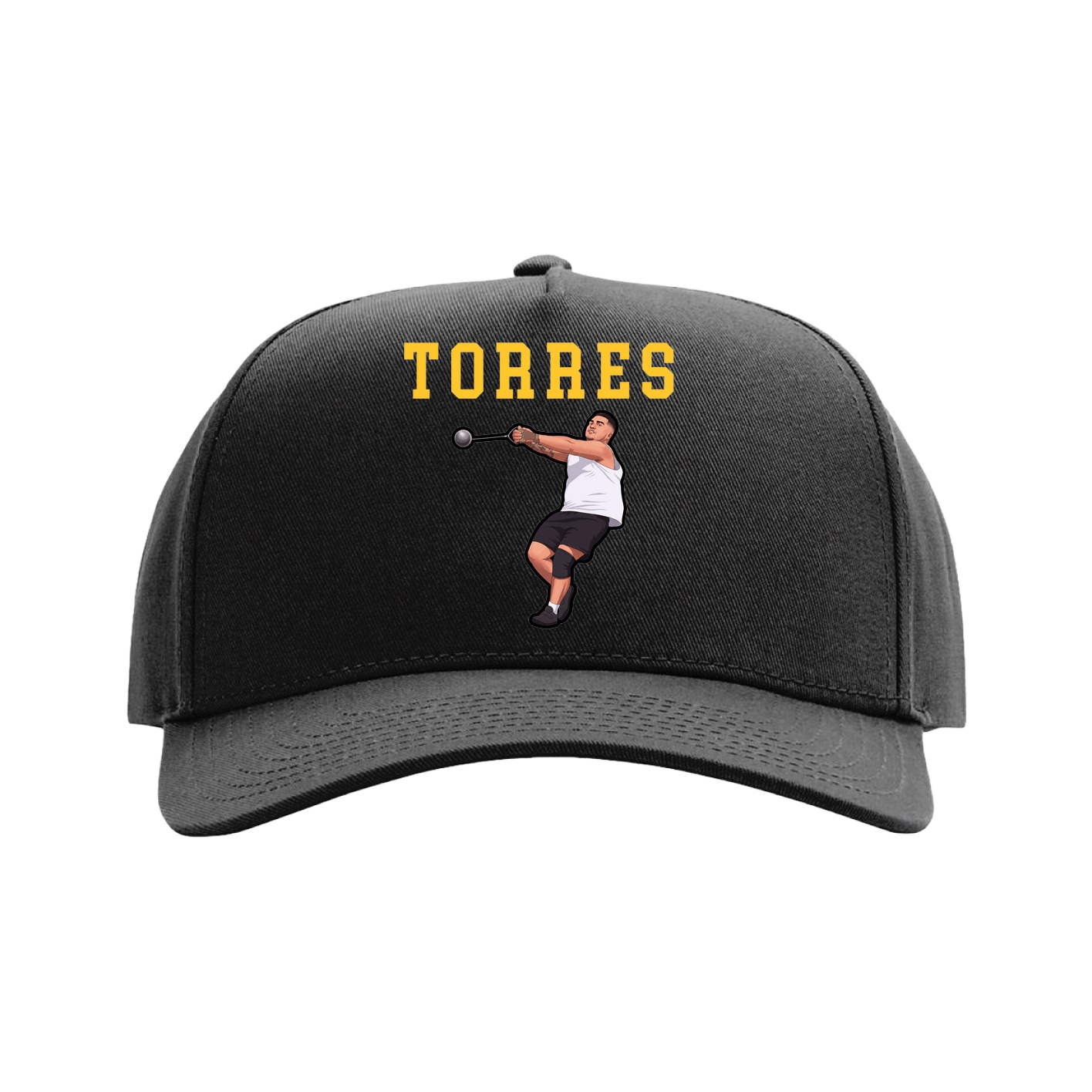 Full Fabric Five-Panel Champ Cap — Shirsey in Black