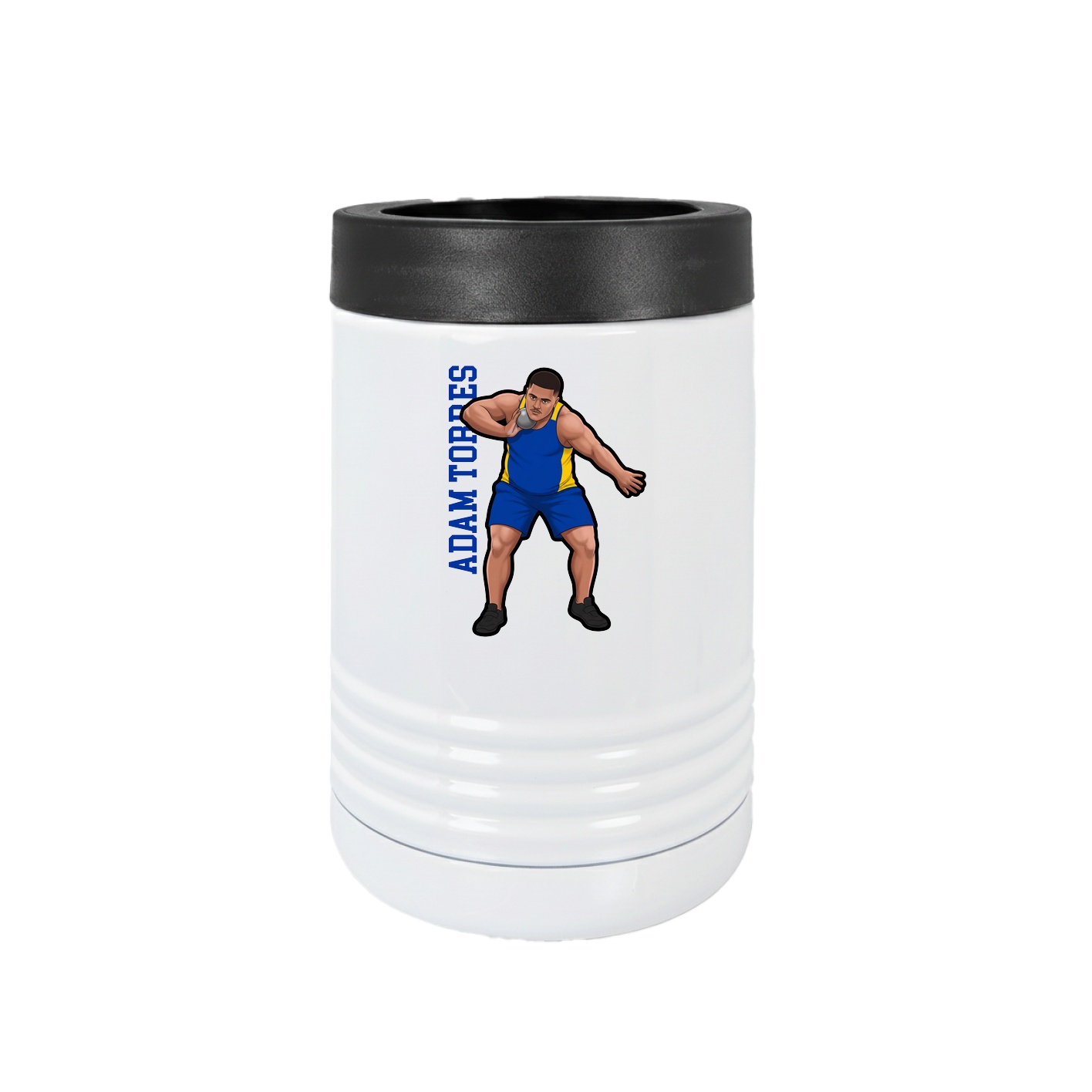 Beverage Holder — Name Vertical in White