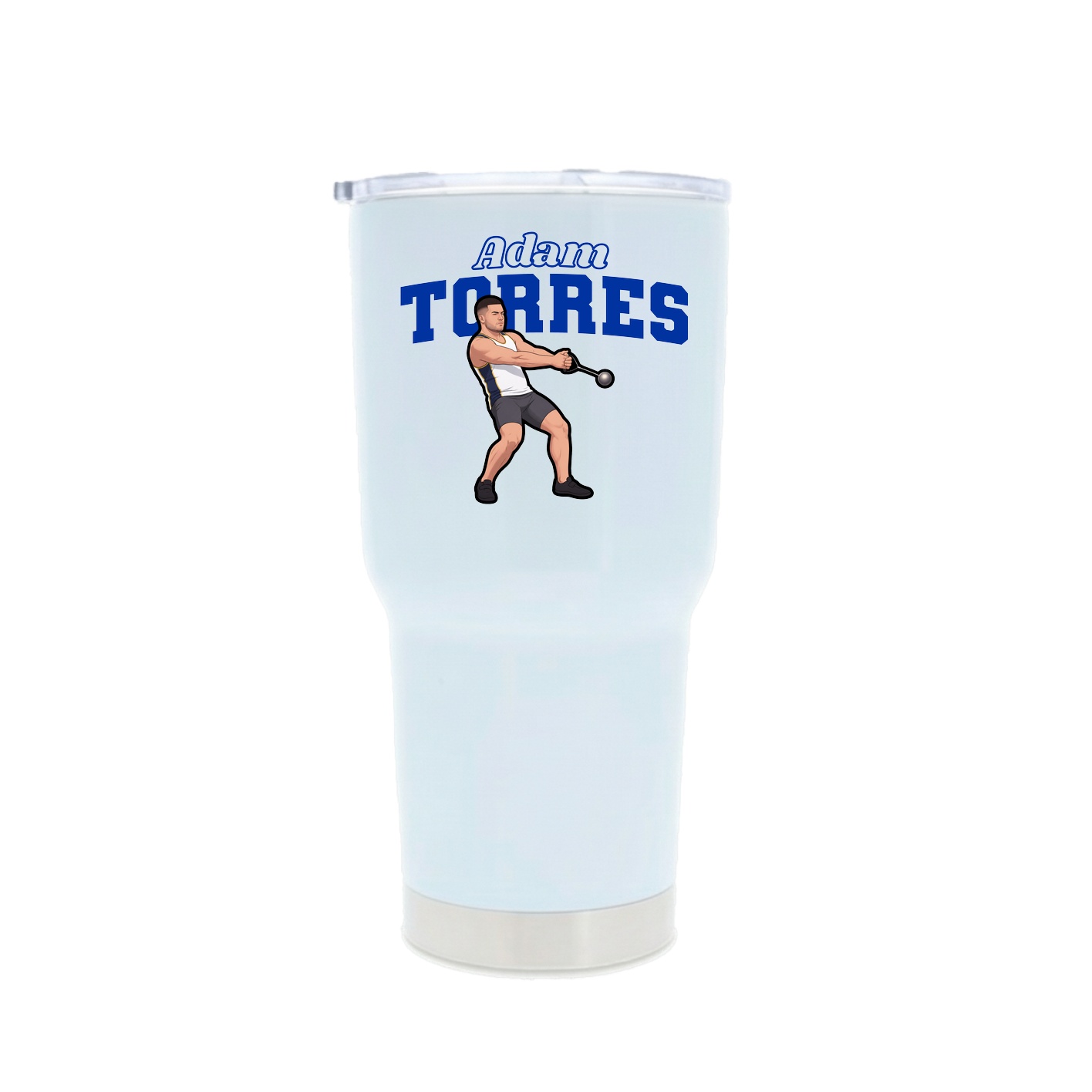 30oz Stainless Steel Tumbler — Name Arch in White