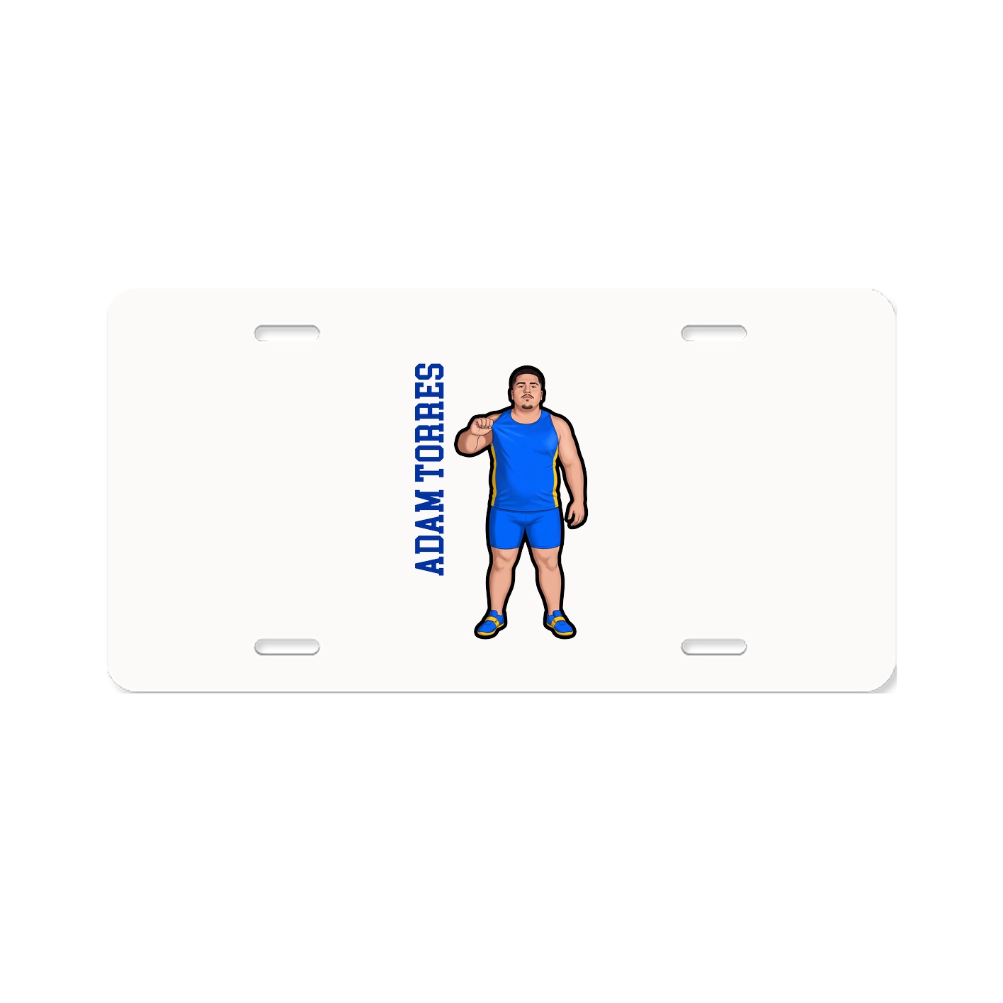 License Plate — Name Vertical in Classic