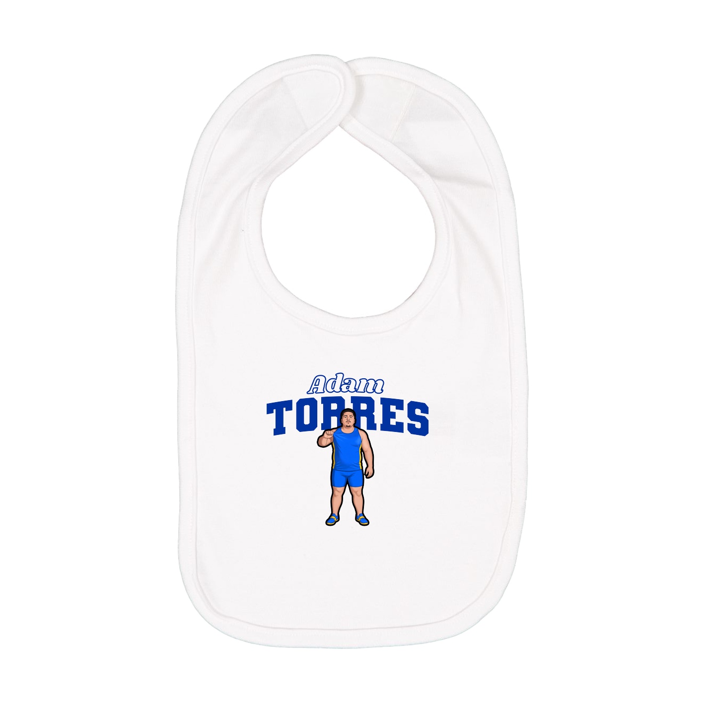 Infant Bib — Name Arch in White