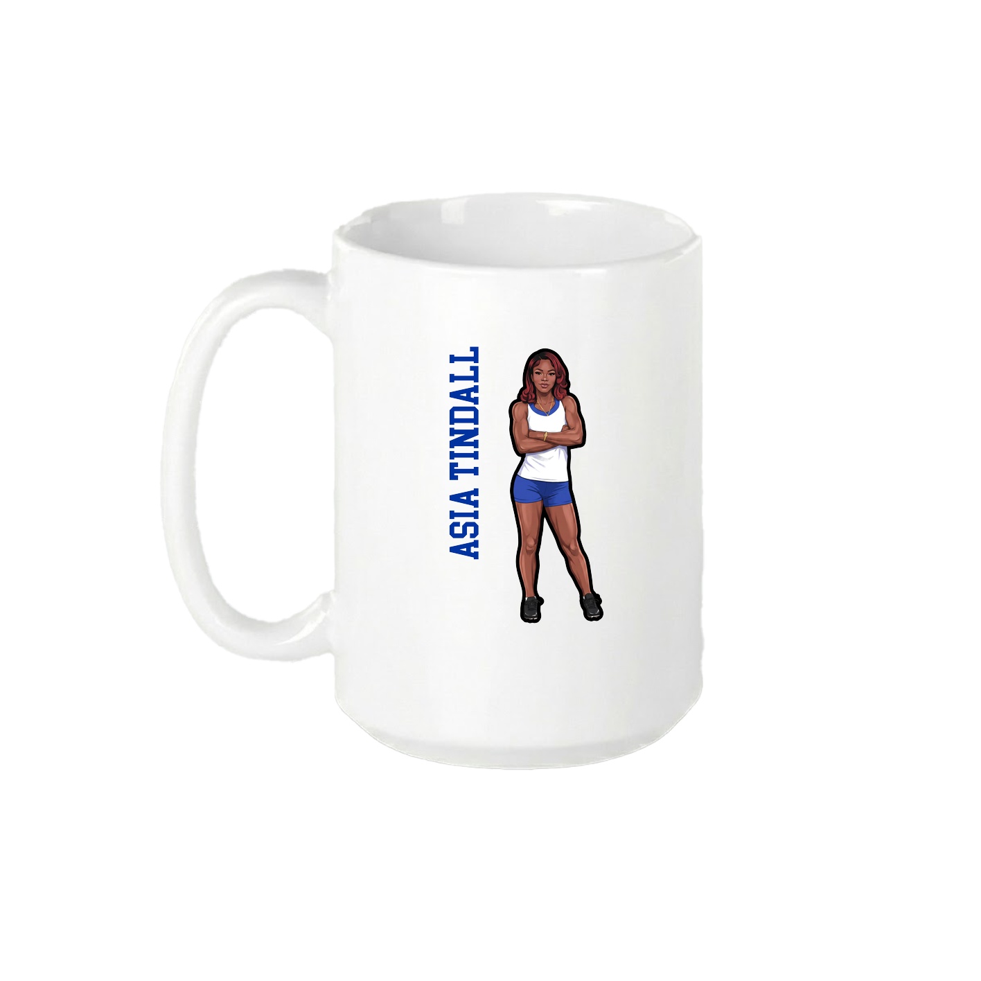15oz Coffee Mug — Name Vertical in White