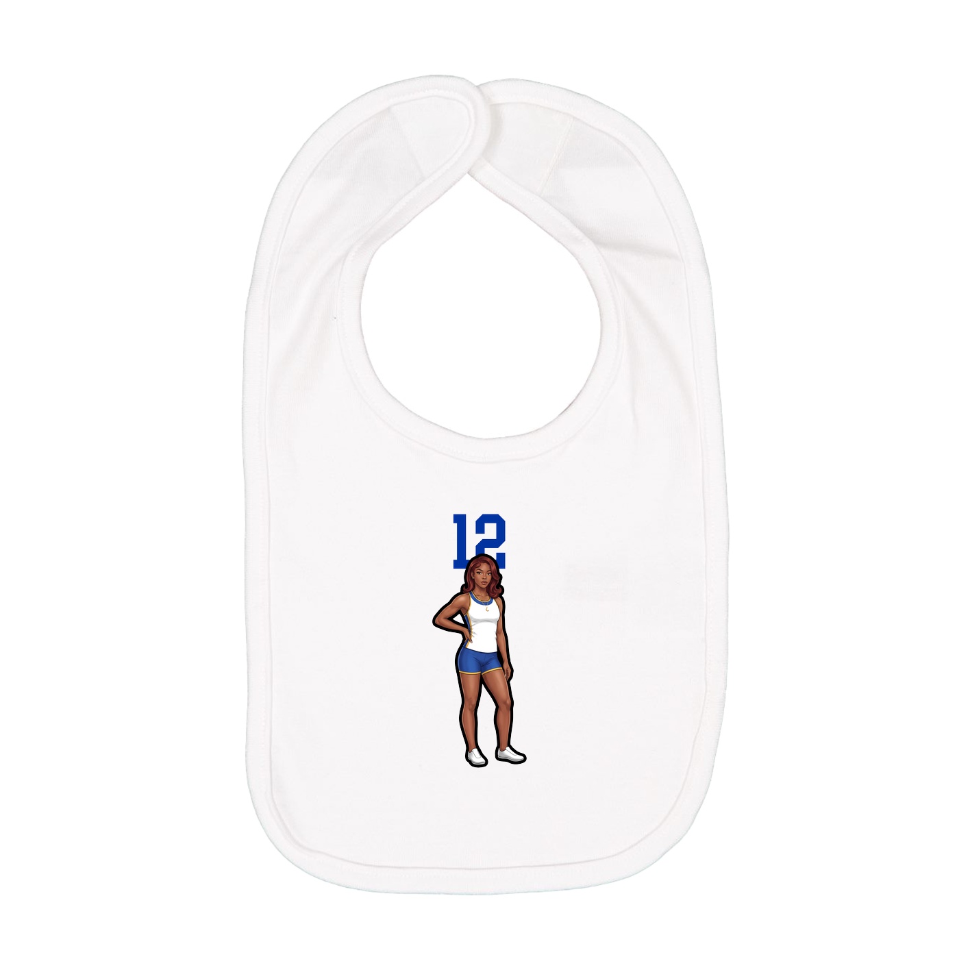 Infant Bib — Number Top in White