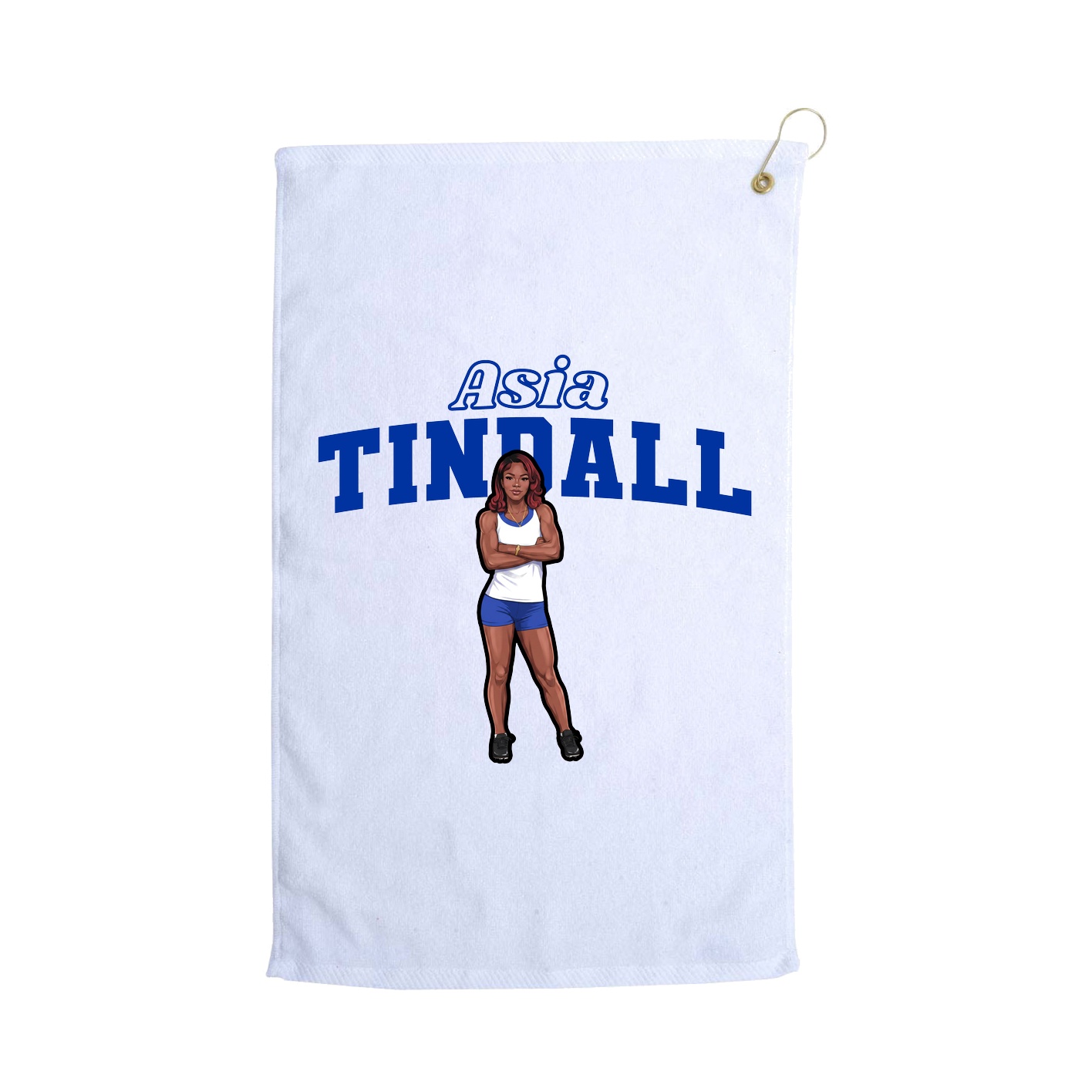 Golf Towel — Name Arch in White