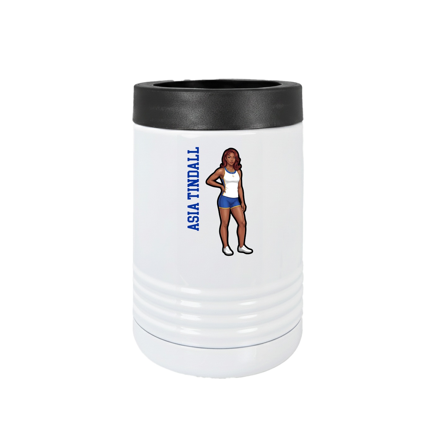 Beverage Holder — Name Vertical in White