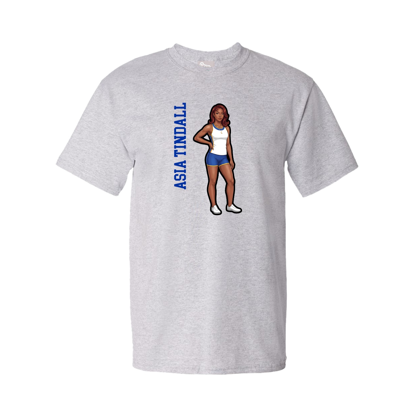 Youth Tee — Name Vertical in Grey