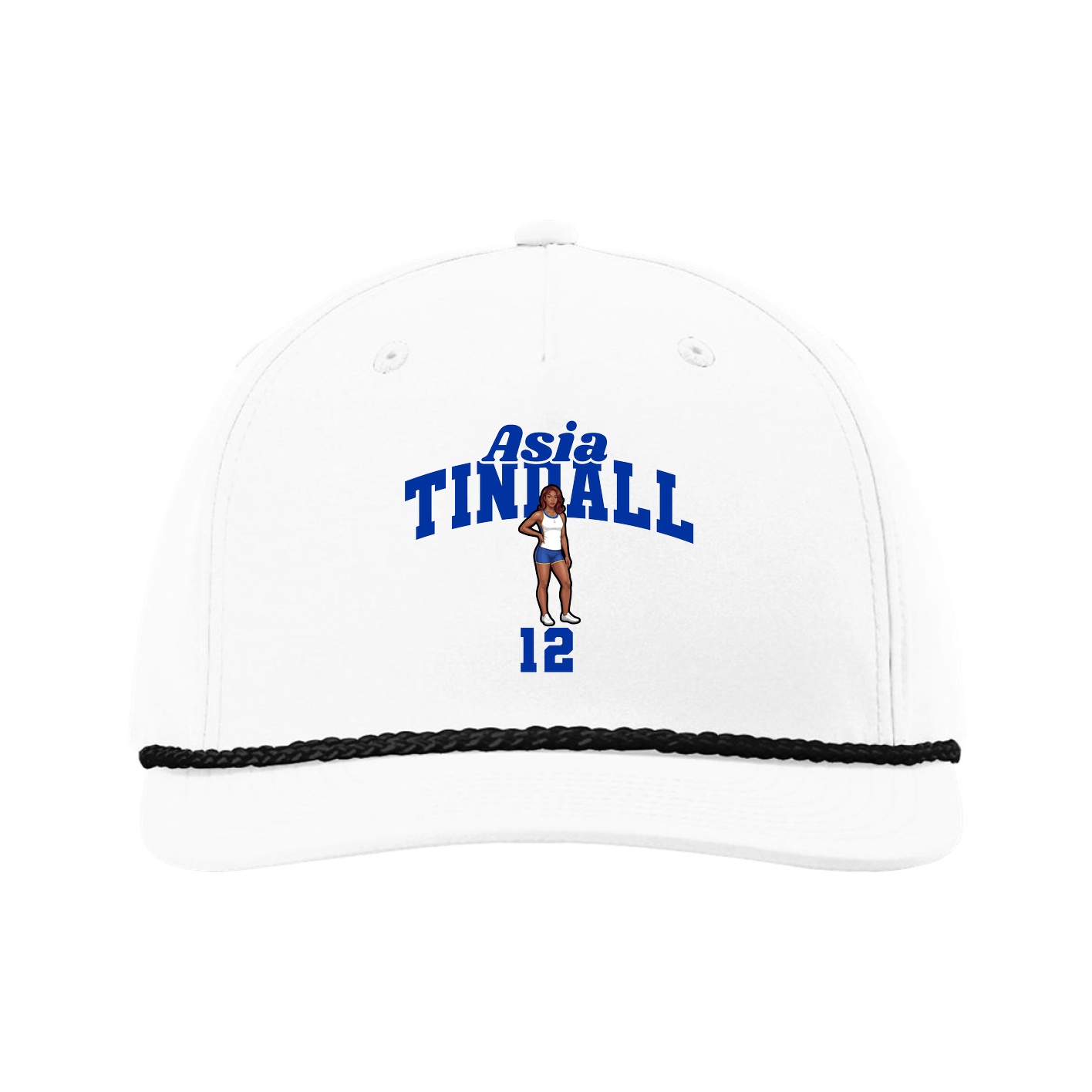 Five-Panel Classic Rope Cap — Signature Arch in White