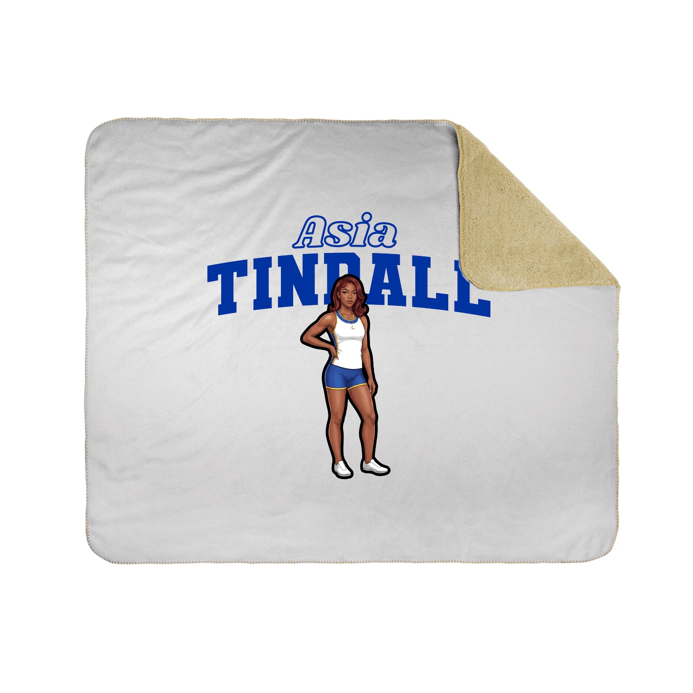 Throw Blanket — Name Arch in White