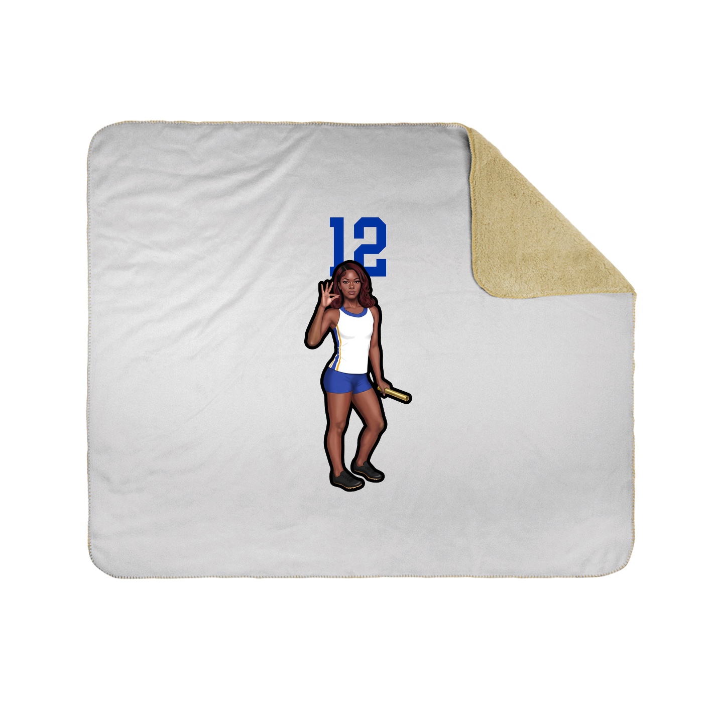 Throw Blanket — Number Top in White