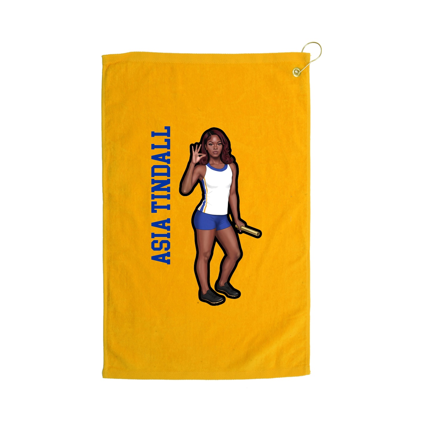 Golf Towel — Name Vertical in Gold
