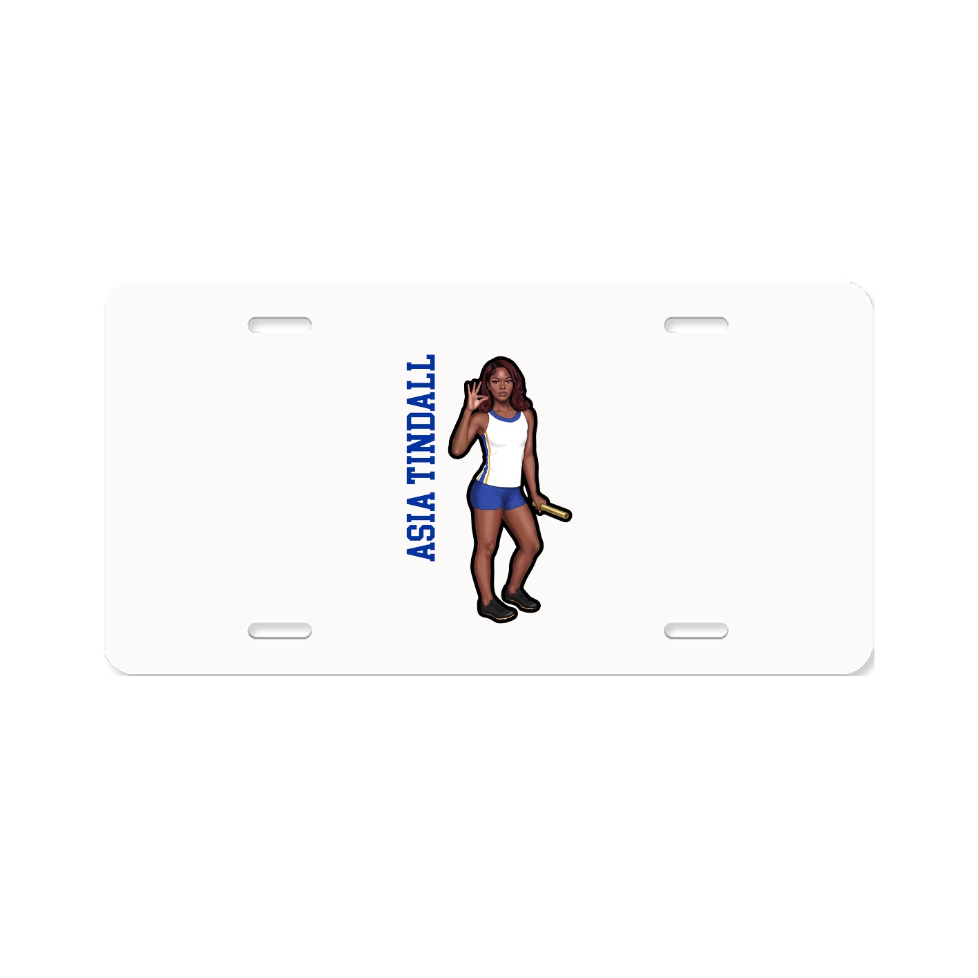License Plate — Name Vertical in Classic