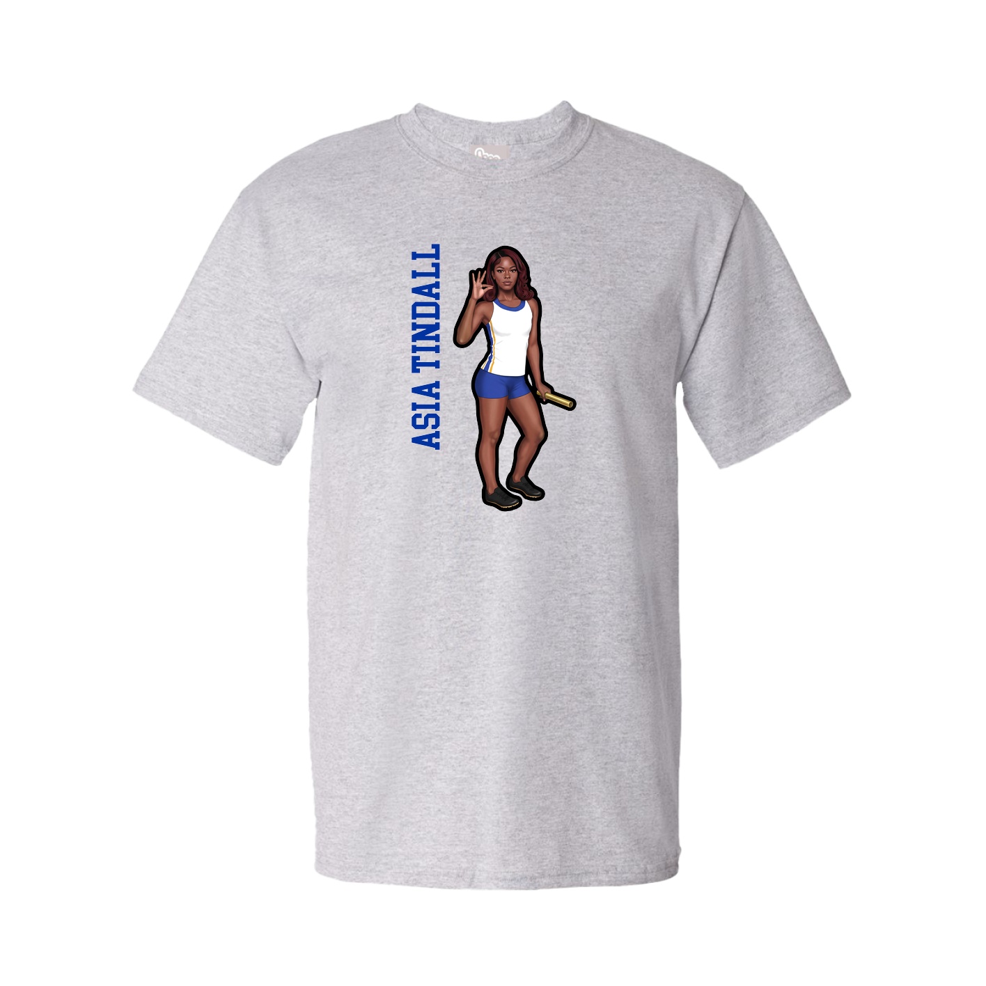 Youth Tee — Name Vertical in Grey