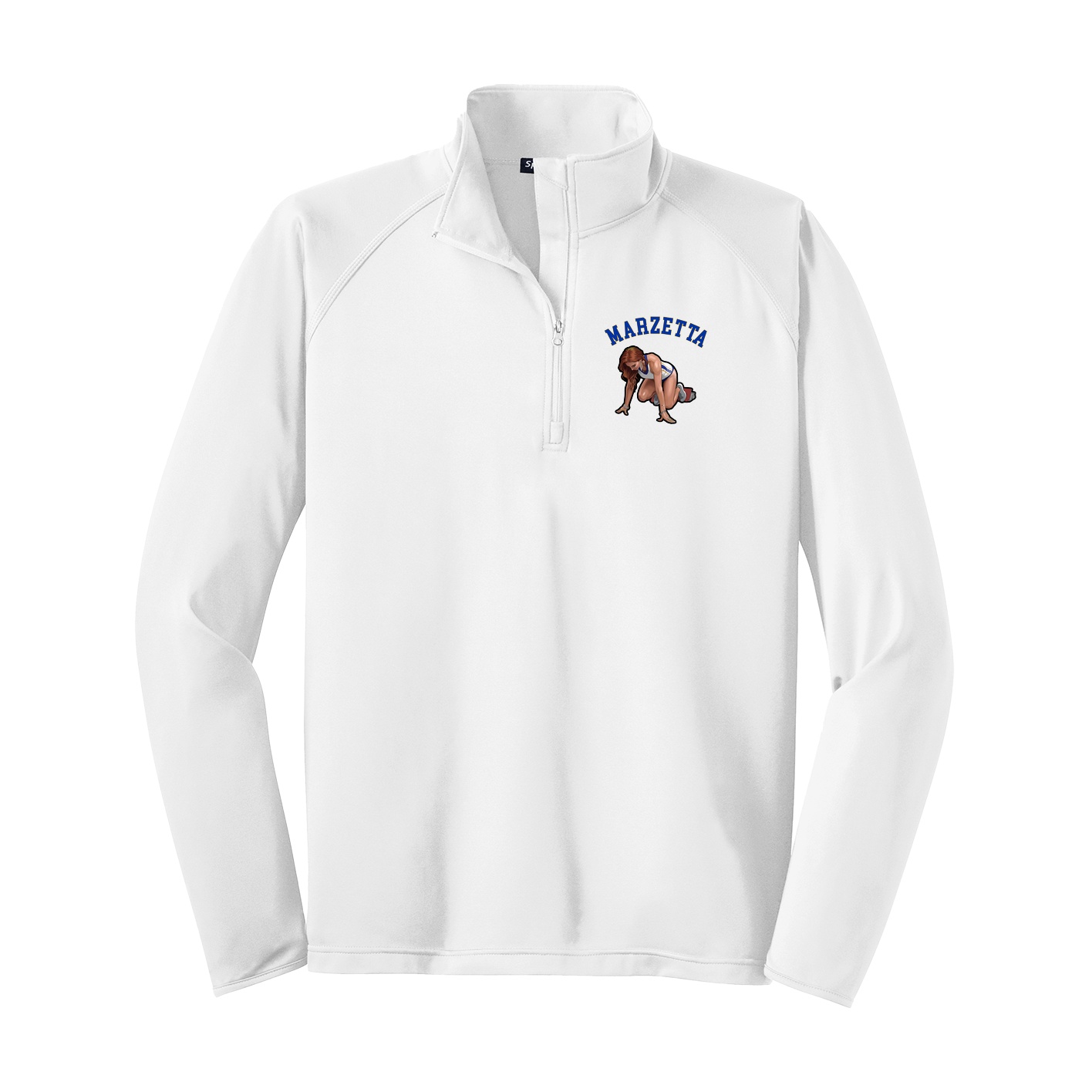 Q-Zip Pullover — Shirsey Arch in White
