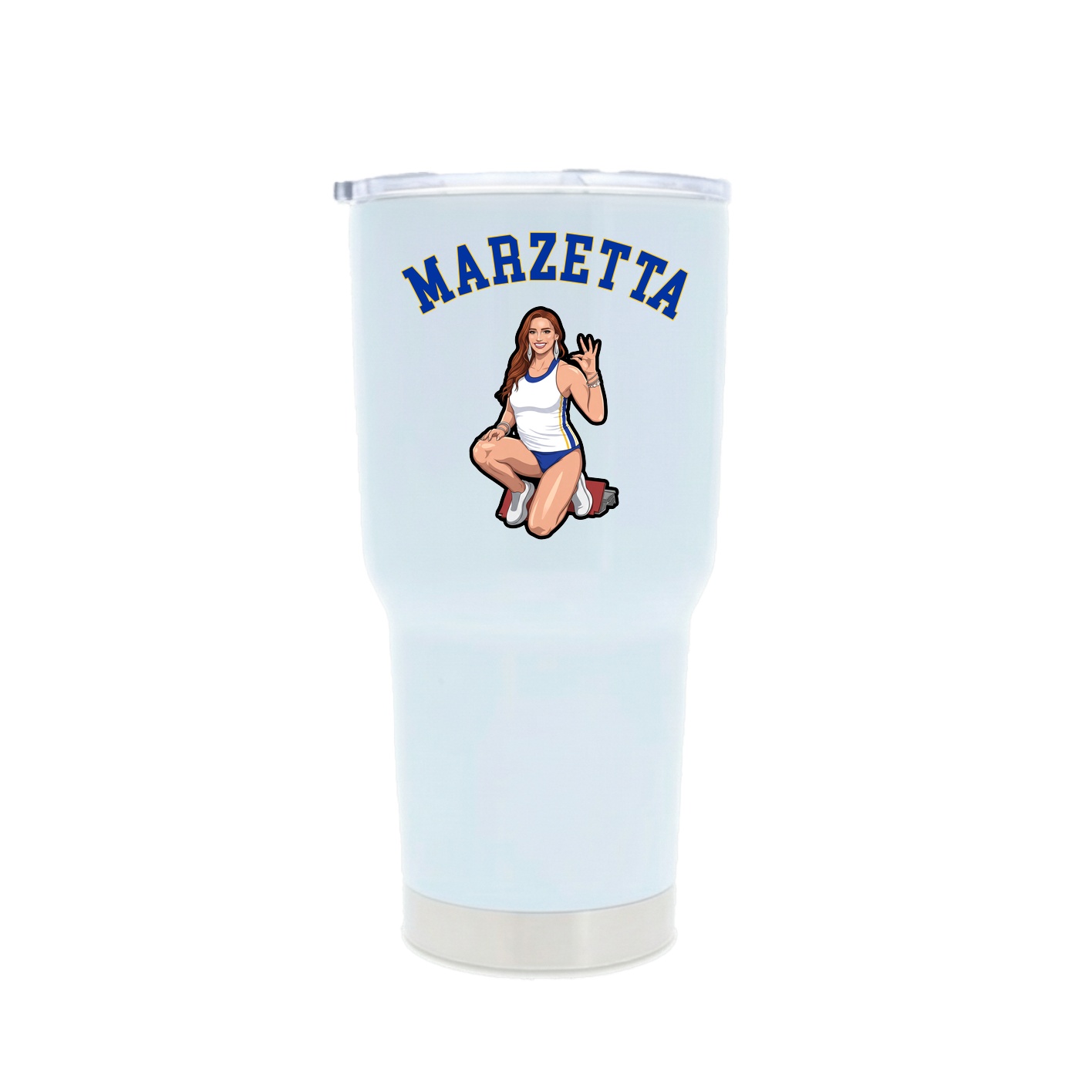 30oz Stainless Steel Tumbler — Shirsey Arch in White