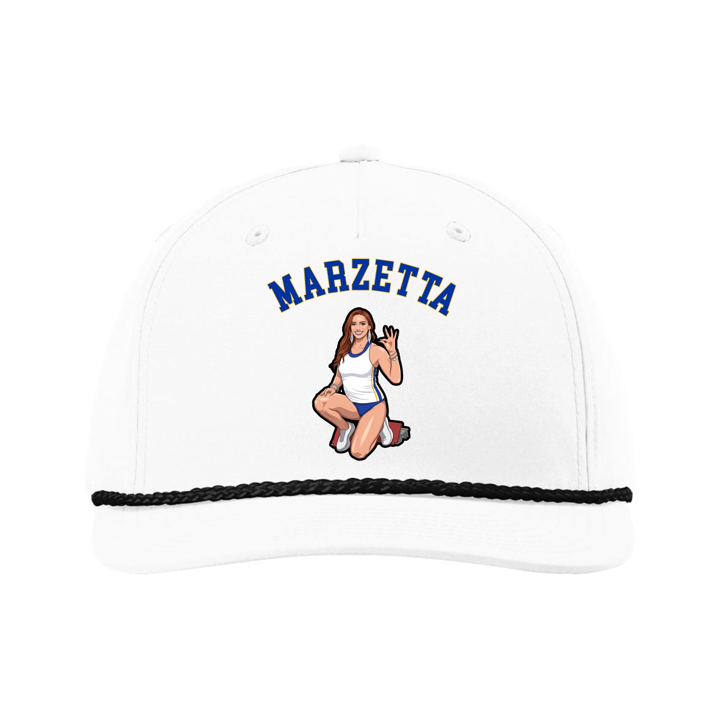Five-Panel Classic Rope Cap — Shirsey Arch in White