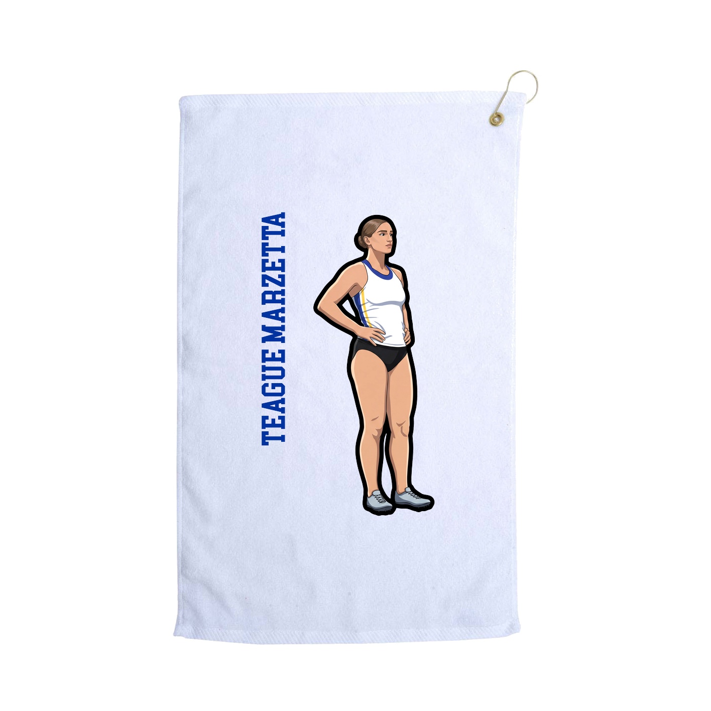 Golf Towel — Name Vertical in White