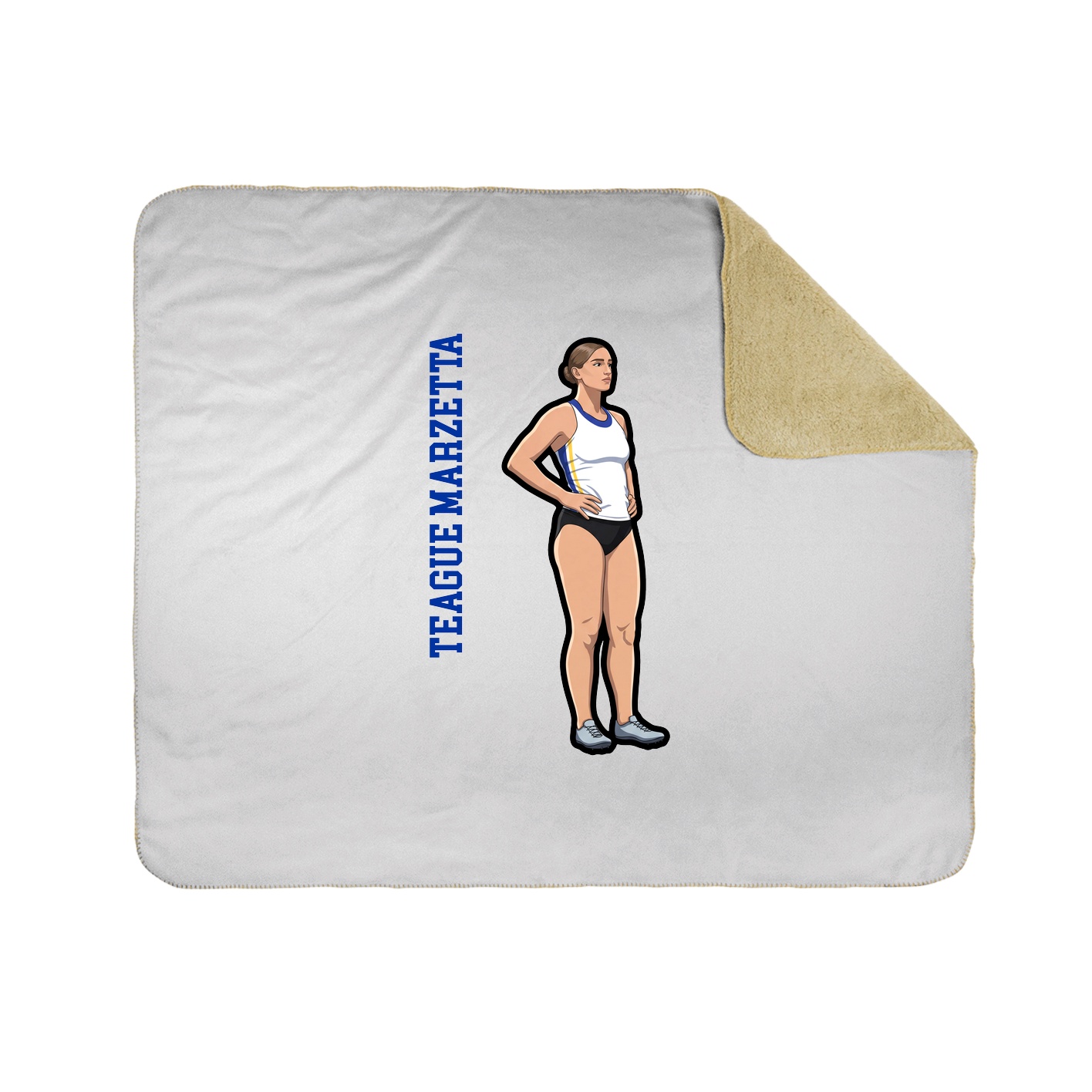Throw Blanket — Name Vertical in White