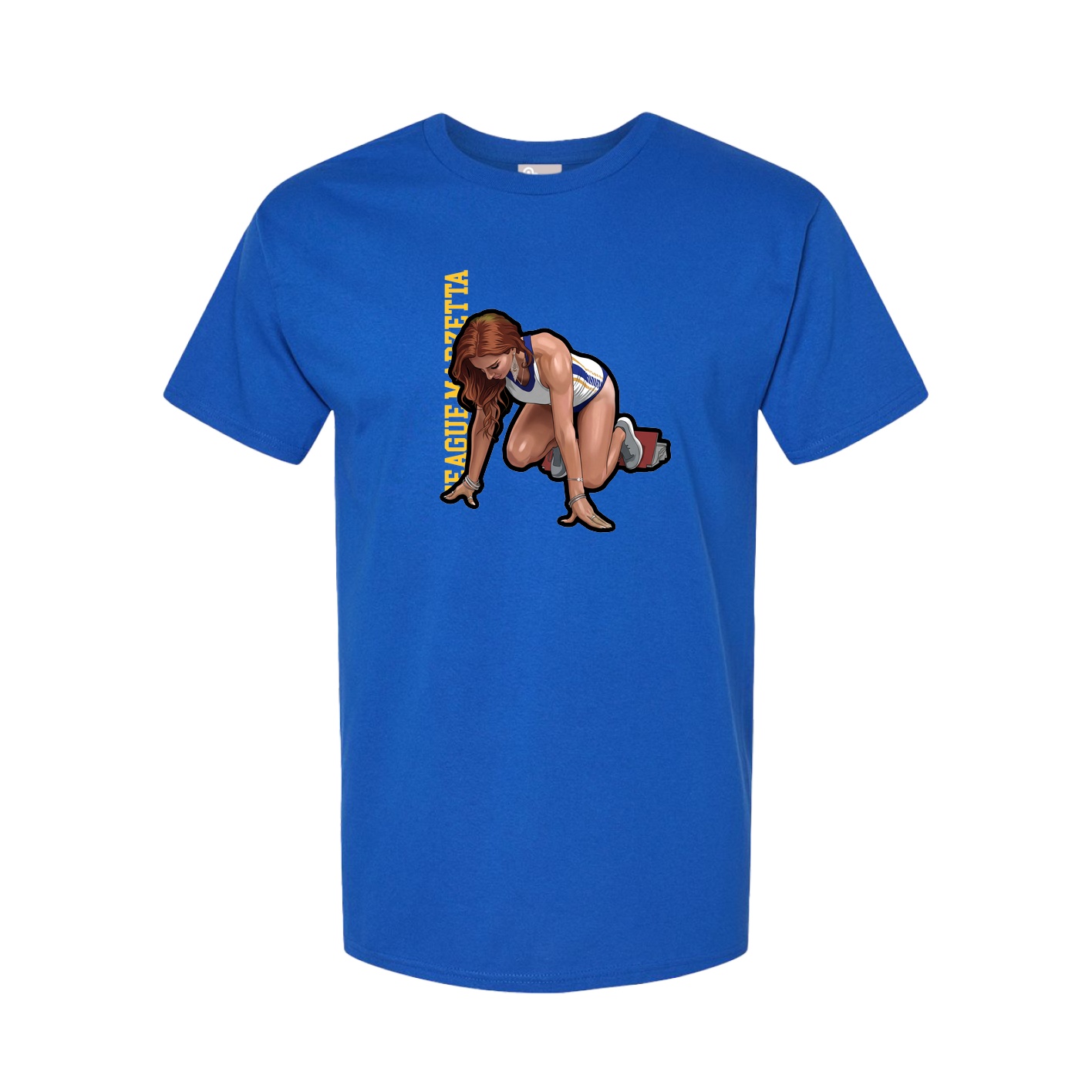 Youth Tee — Name Vertical in Royal