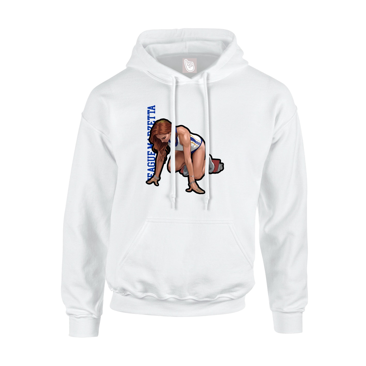 Hoodie — Name Vertical in White